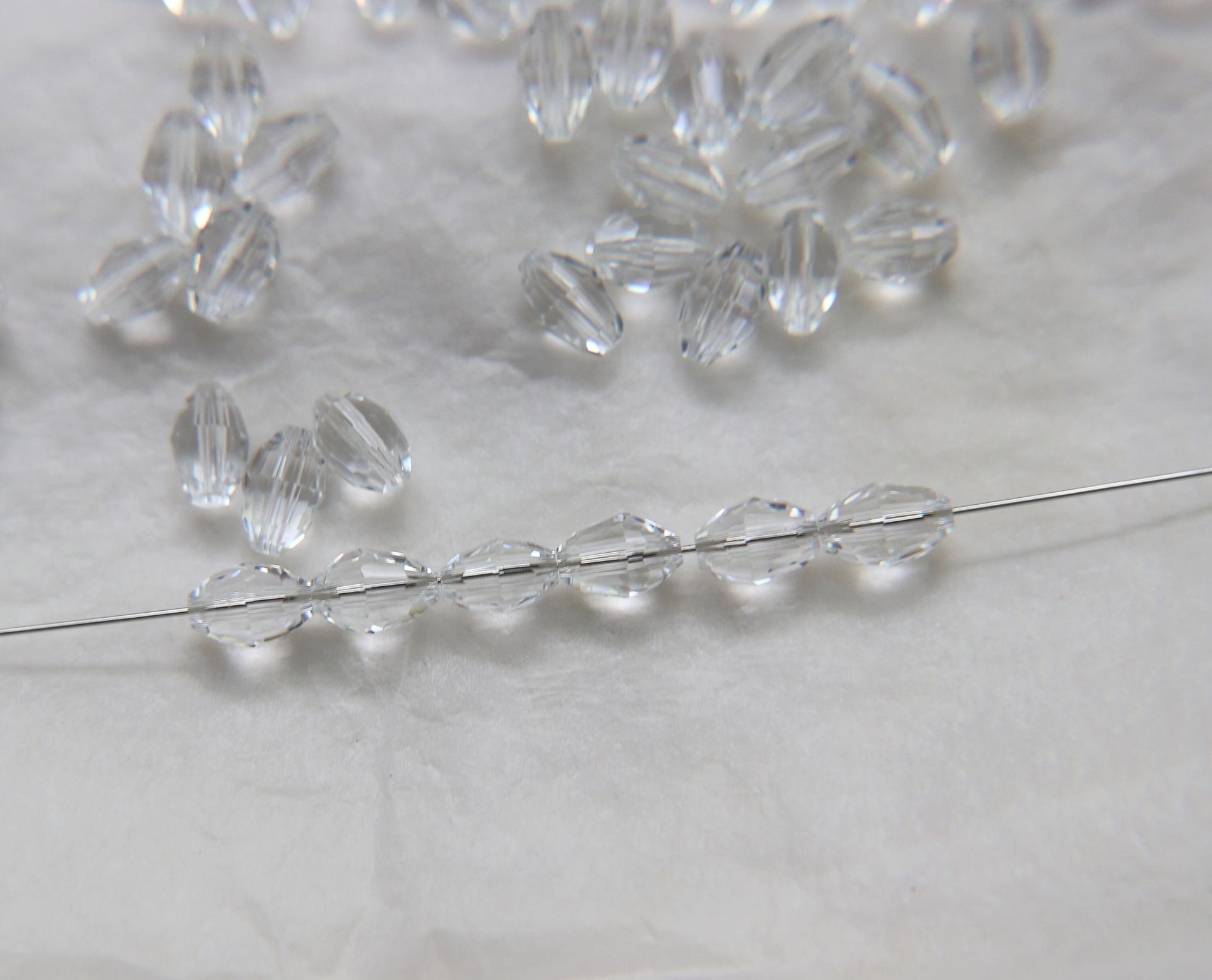Vintage Preciosa 7.5x5mm Crystal Olive Beadsjewelry making Vintage beads embroidery materials jewelry making