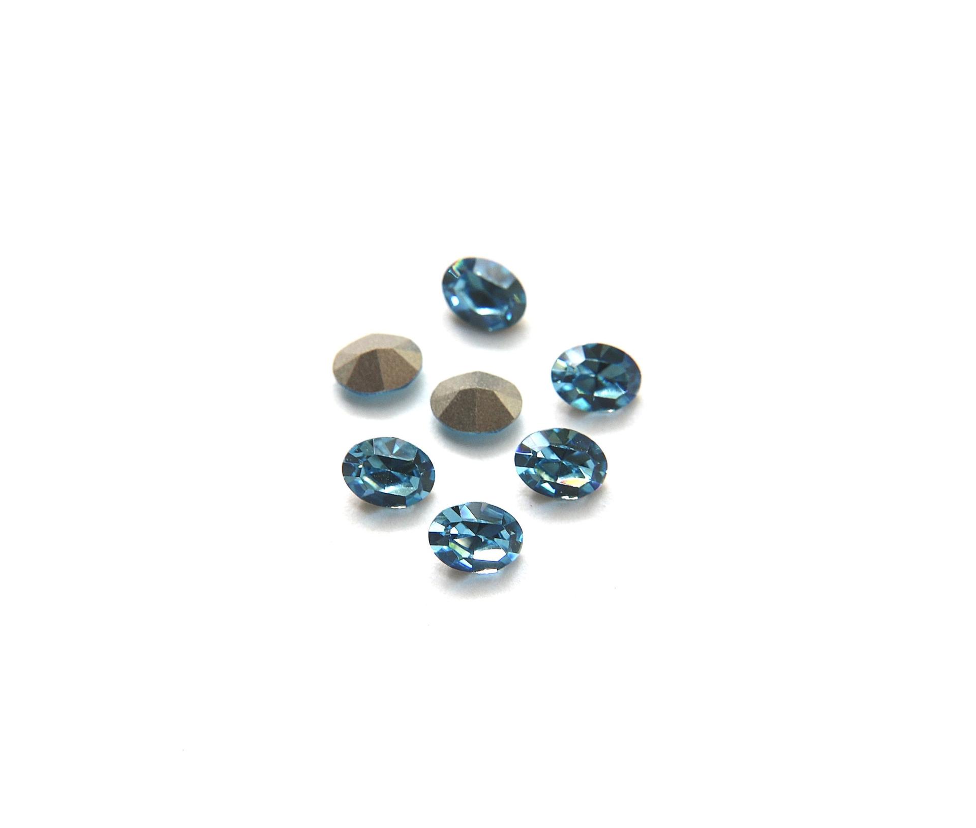 Vintage Swarovski 8x6 mm Oval Shape 4100 Premier Aquamarine Crystal Rhinestones gemstones jewlery making color zirconium