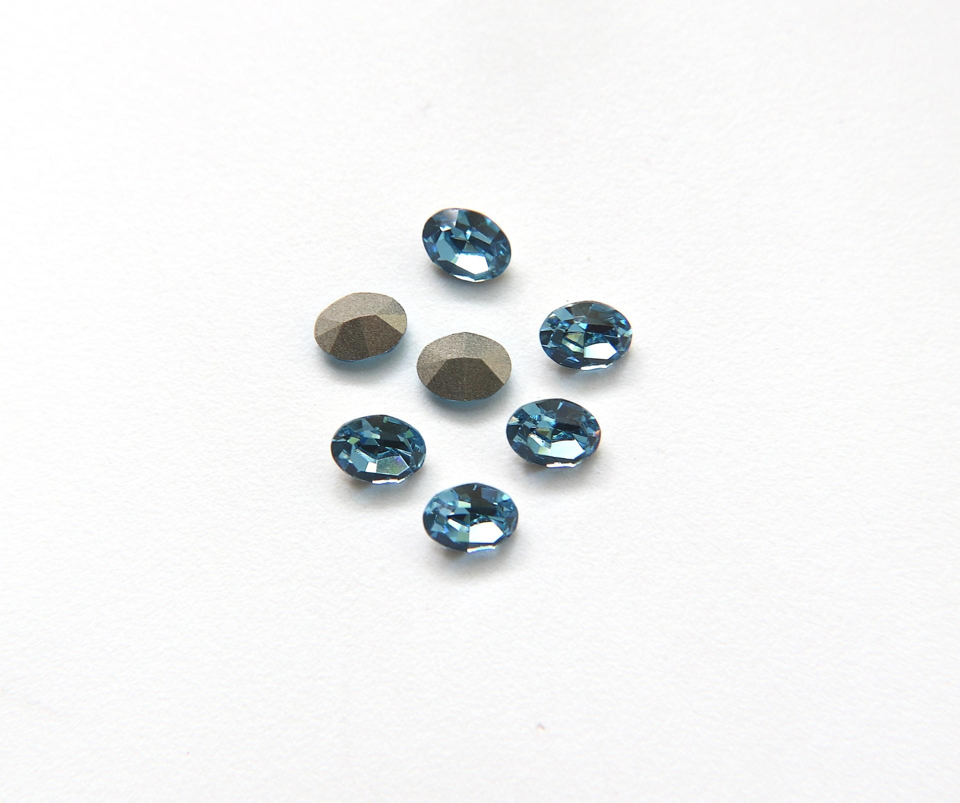Vintage Swarovski 8x6 mm Oval Shape 4100 Premier Aquamarine Crystal Rhinestones gemstones jewlery making color zirconium