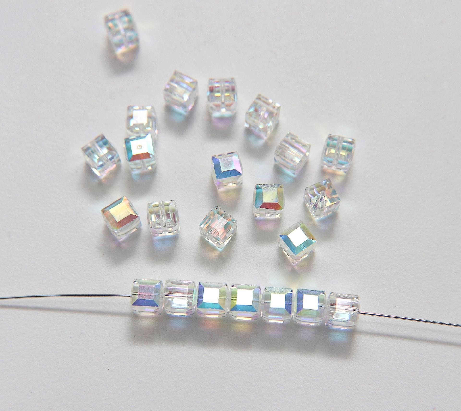 Swarovski 5601 Cube Bead 6mm wedding decorations jewelry supplies vintage craft supply