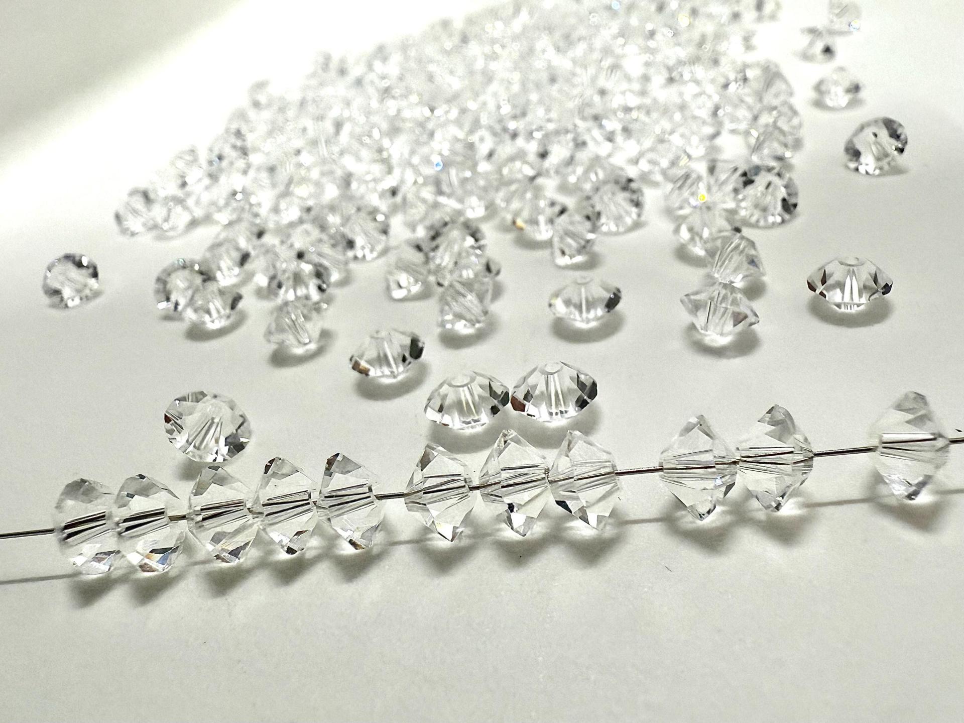 4x6mm Crystal Preciosa Flat Bicone Spacer Beads jewelry making VINTAGE wedding decorations