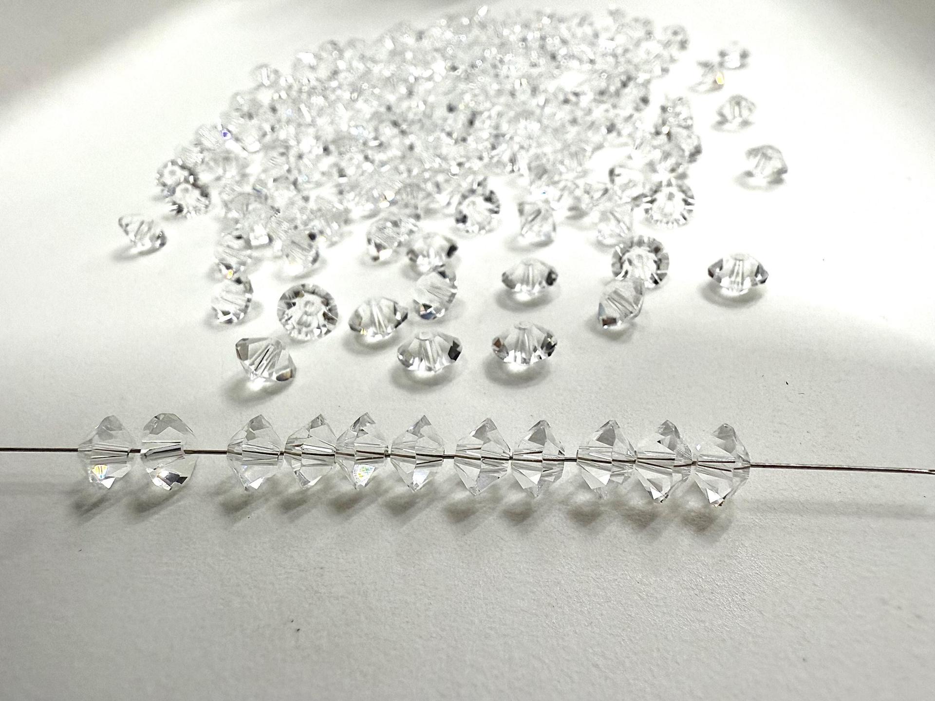 4x6mm Crystal Preciosa Flat Bicone Spacer Beads jewelry making VINTAGE wedding decorations
