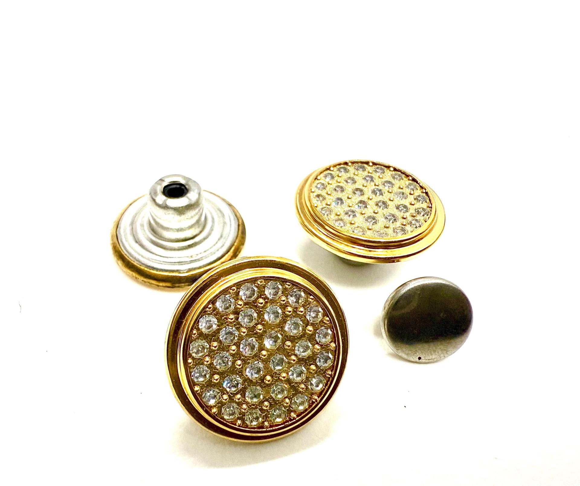 17MM Swarovski Pave Crystal Jeans Button 1790/104 R86 Swarovski Crystal vintage articles jacket buttons
