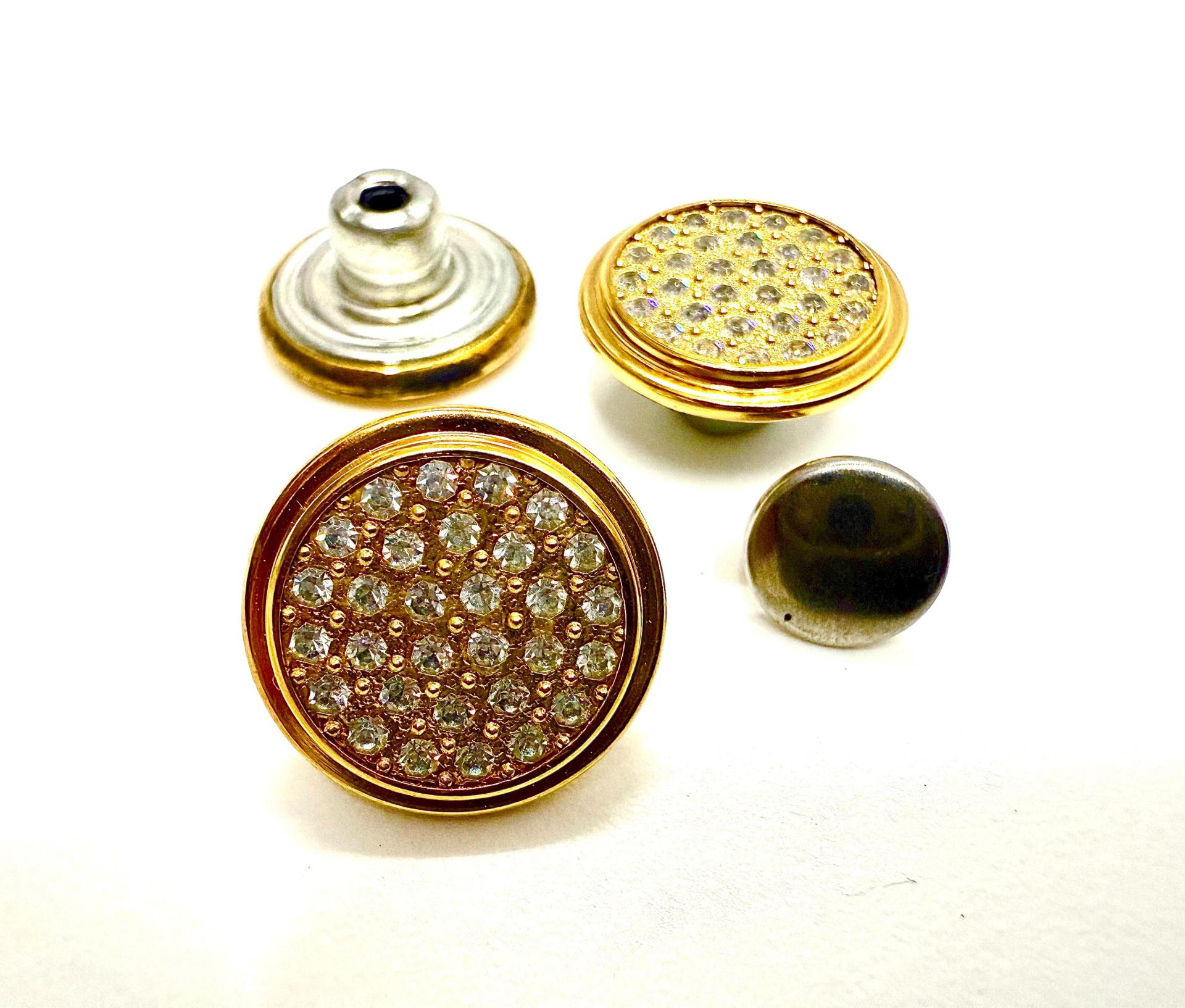 17MM Swarovski Pave Crystal Jeans Button 1790/104 R86 Swarovski Crystal vintage articles jacket buttons