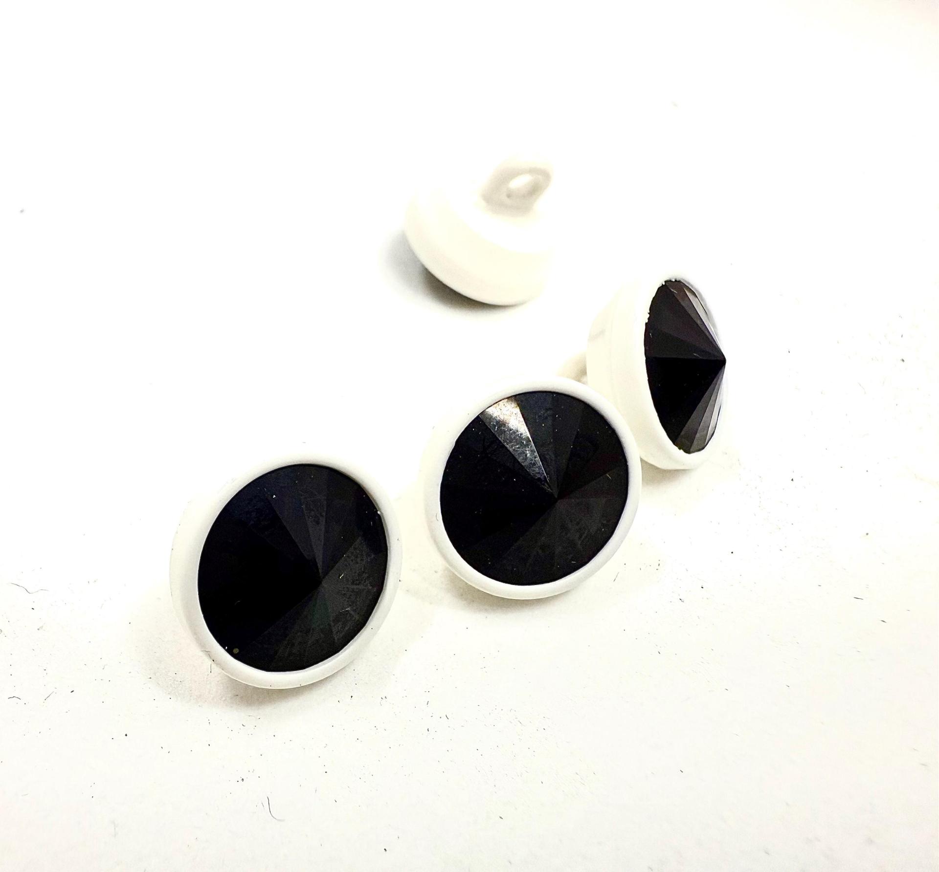 12mm Designer edition Jet Swarovski Bezel Buttons Swarovski Crystal vintage articles
