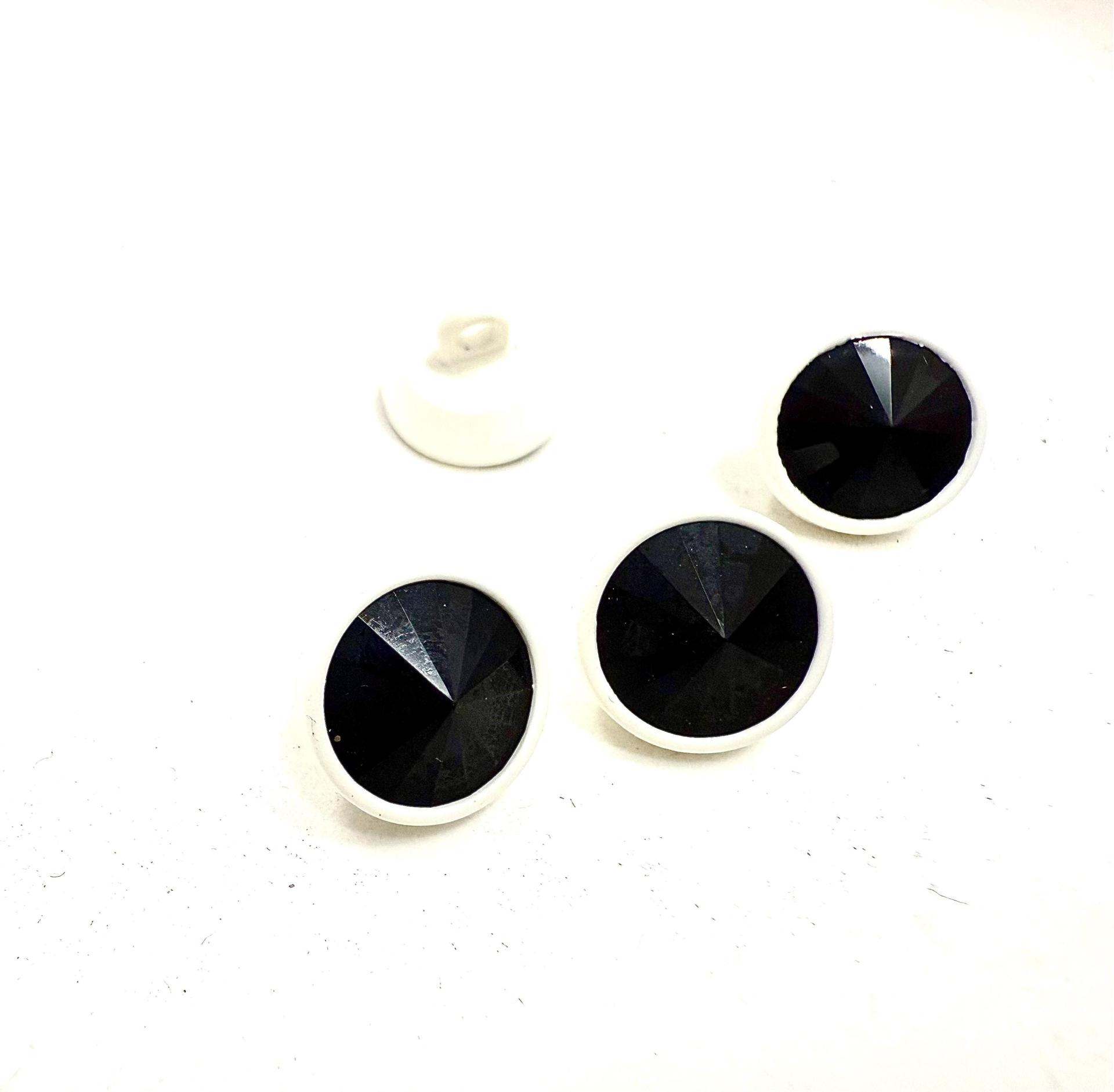 7mm Designer edition Jet Swarovski Bezel Buttons Swarovski Crystal vintage articles