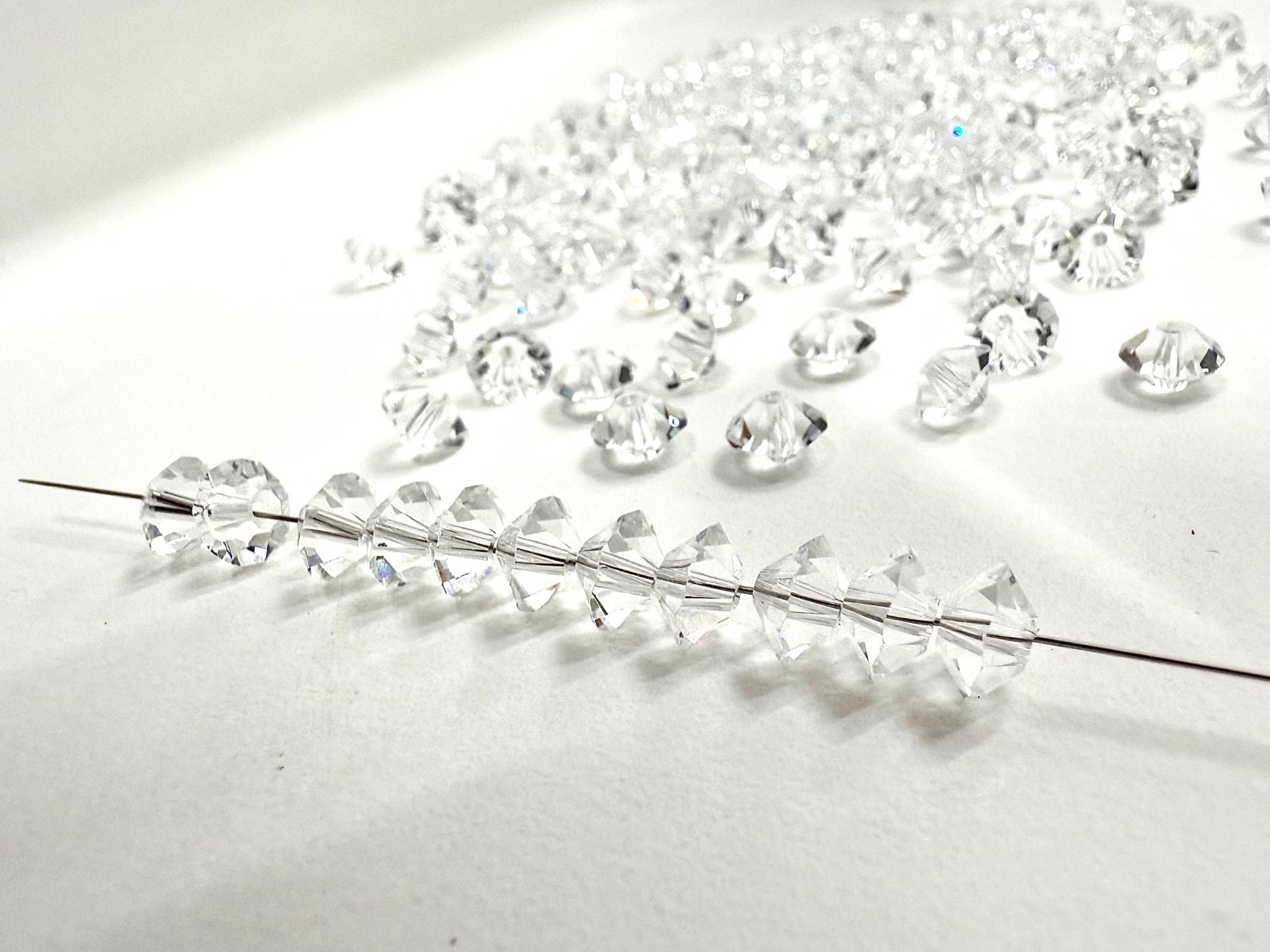 4x6mm Crystal Preciosa Flat Bicone Spacer Beads jewelry making VINTAGE wedding decorations