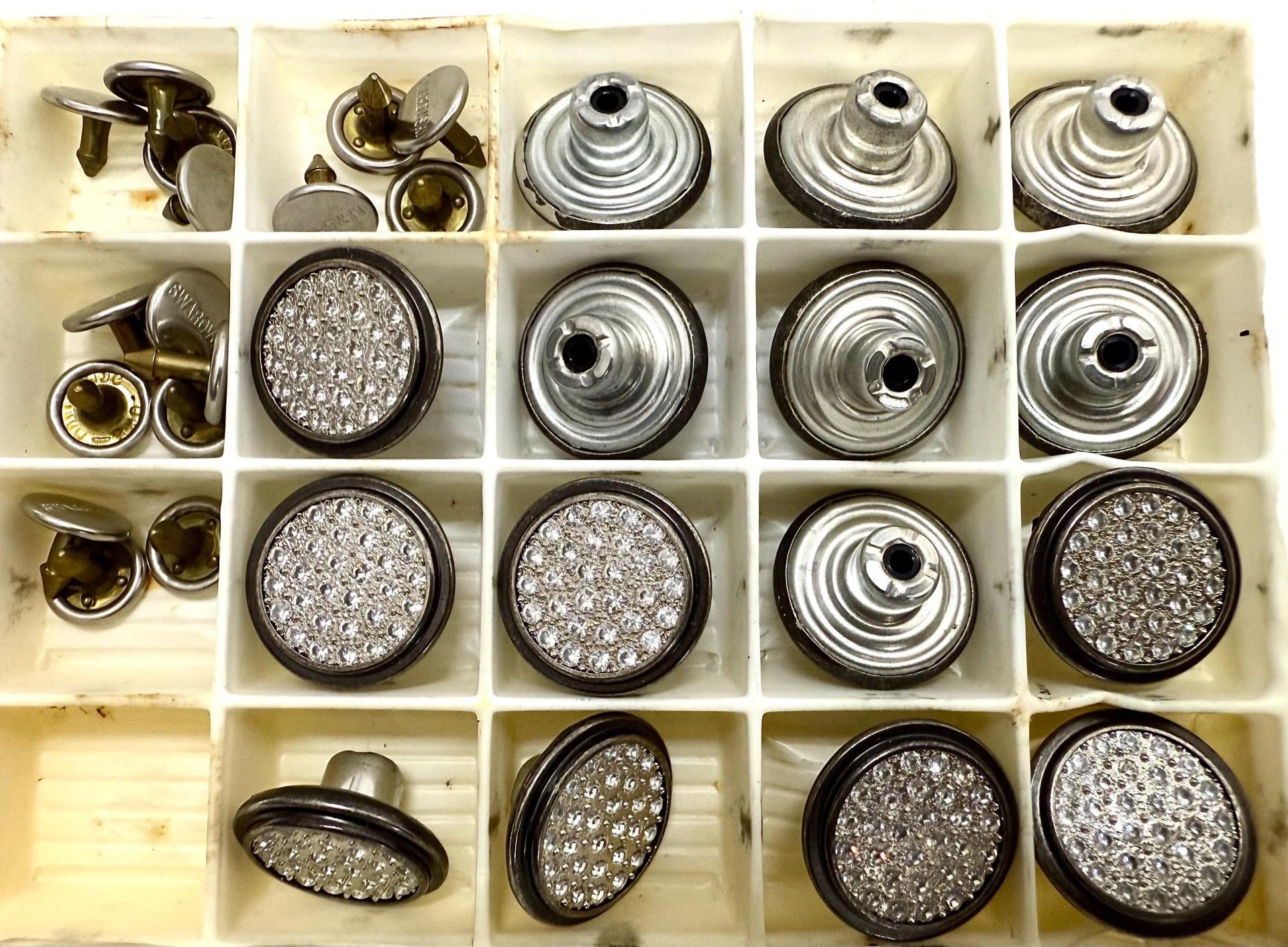 17MM Swarovski Pave Crystal Jeans Button 1790 Swarovski Crystal vintage articles jacket buttons