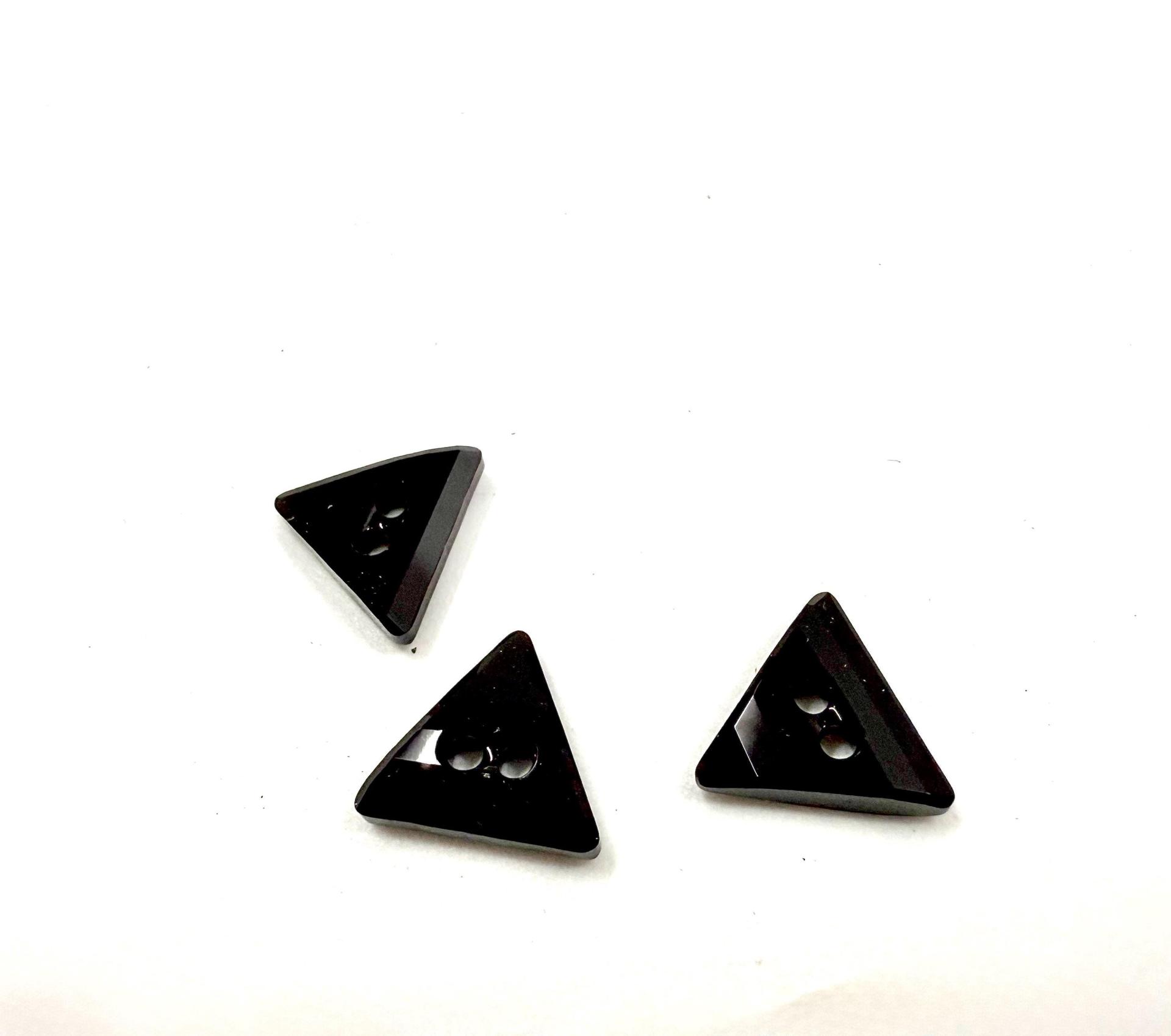 10mm Swarovski 3038 Triangle Jet Black Button Vintage crystals