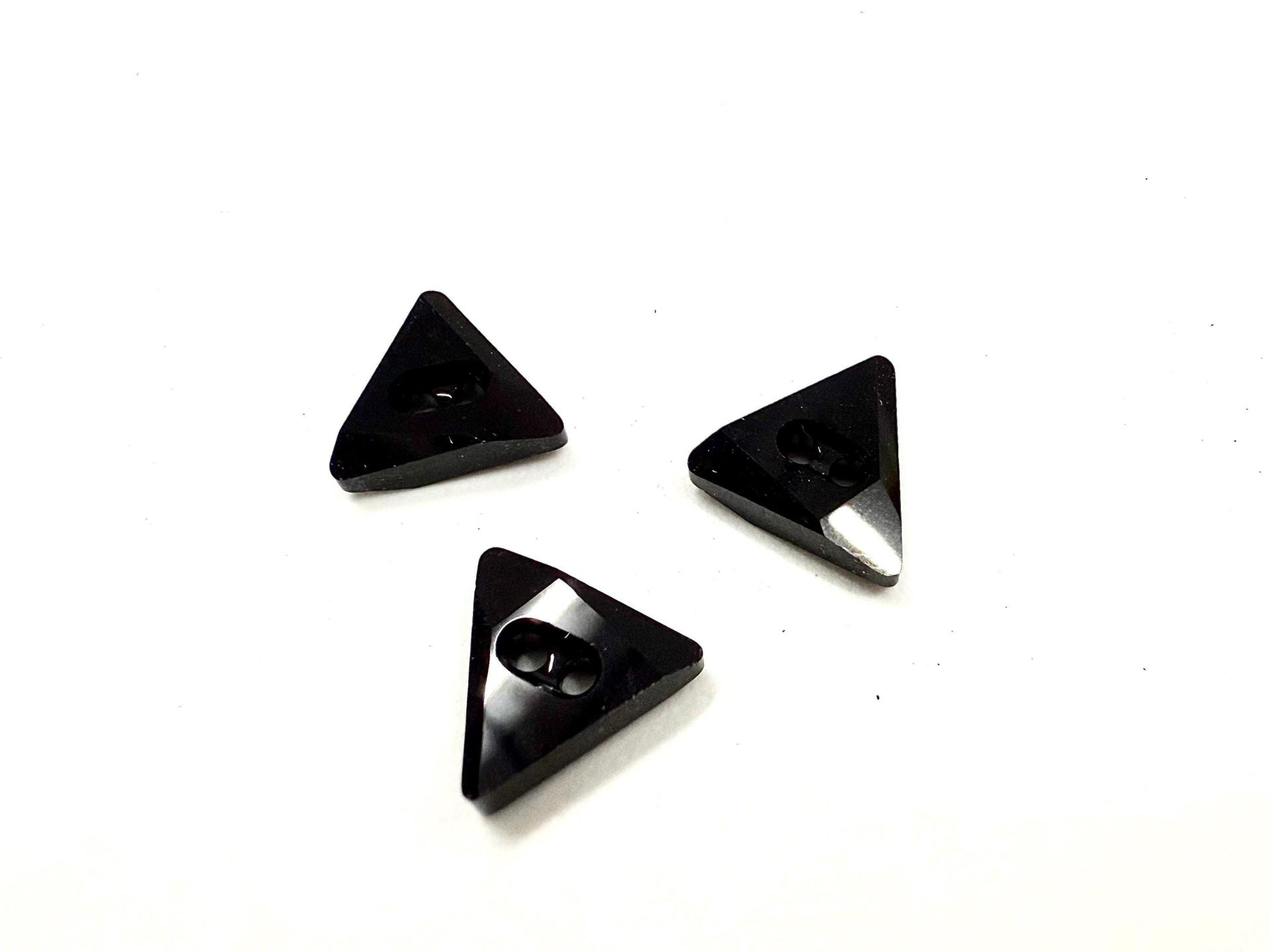 10mm Swarovski 3028 Triangle Jet Black Button 2/6/12 pieces
