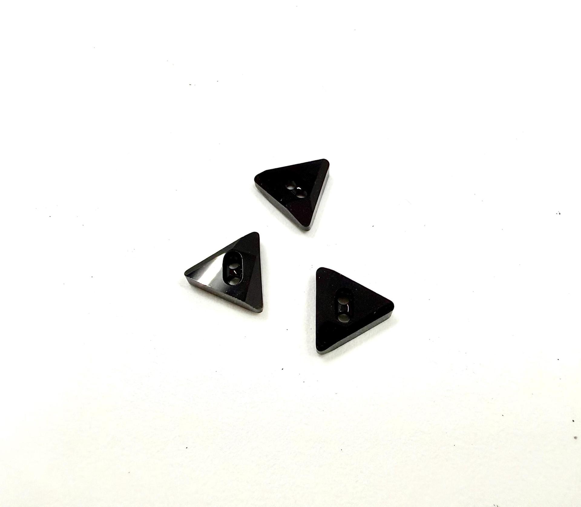 10mm Swarovski 3028 Triangle Jet Black Button 2/6/12 pieces