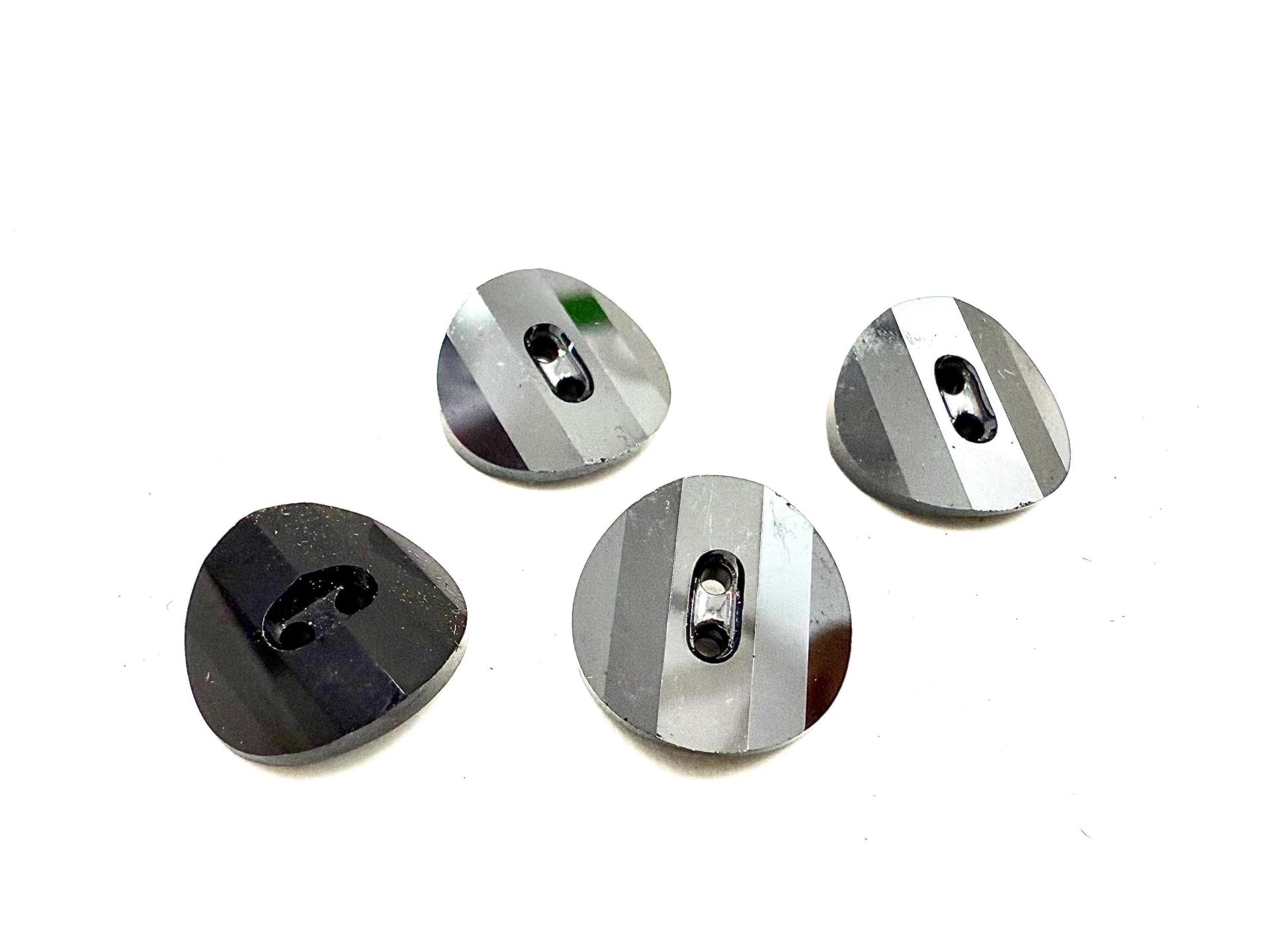 Swarovski 3016 Jet Hematite 12 mm Round Button Potato chip slightly twisted Cystal sewing
