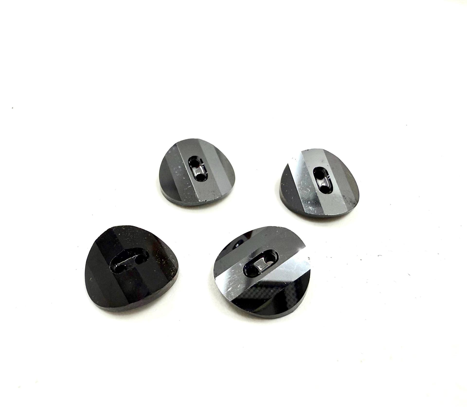 Swarovski 3016 Jet Hematite 12 mm Round Button Potato chip slightly twisted Cystal sewing