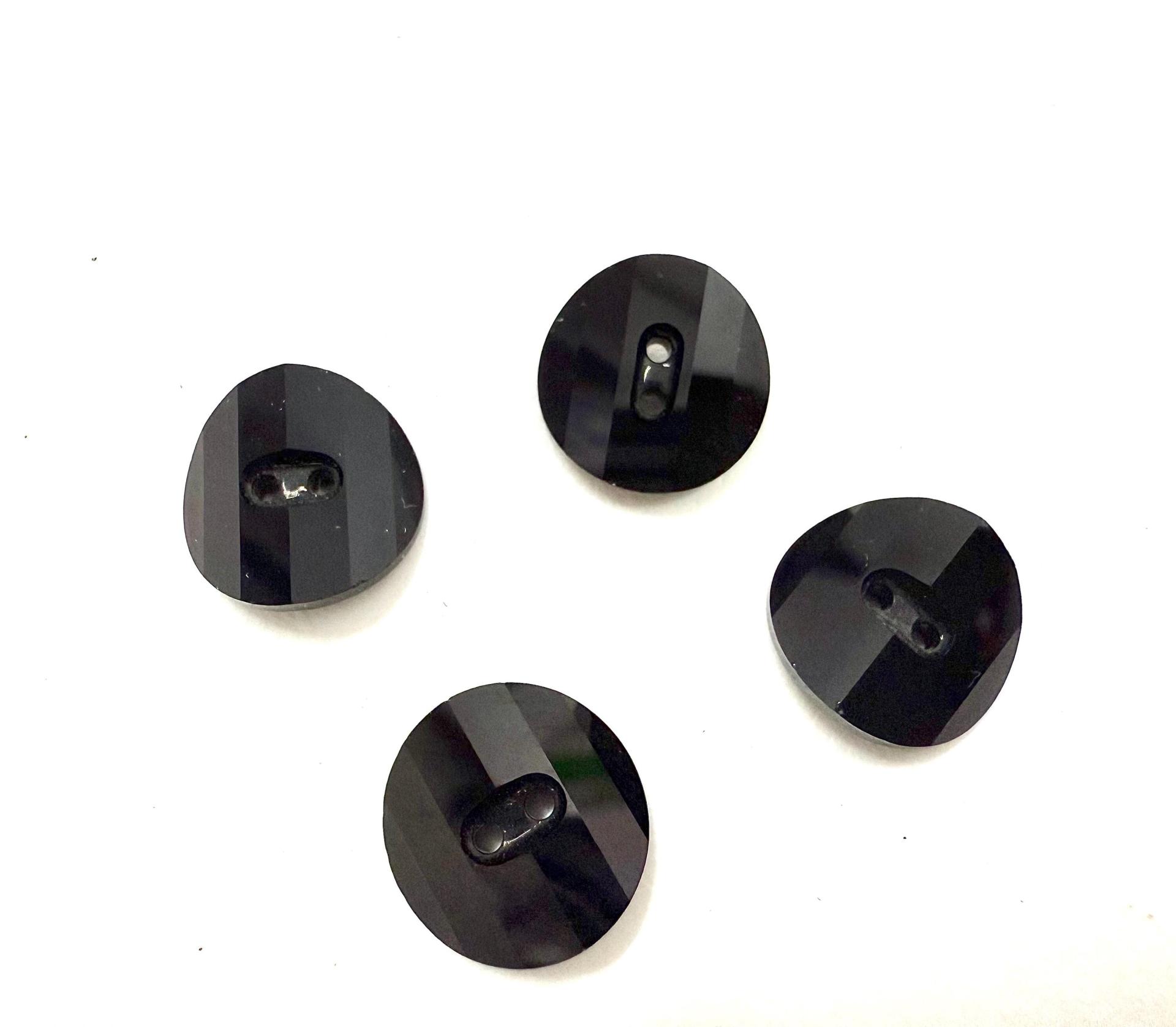 Swarovski 3016 Jet 12 mm Round Button Potato chip slightly twisted Cystal sewing
