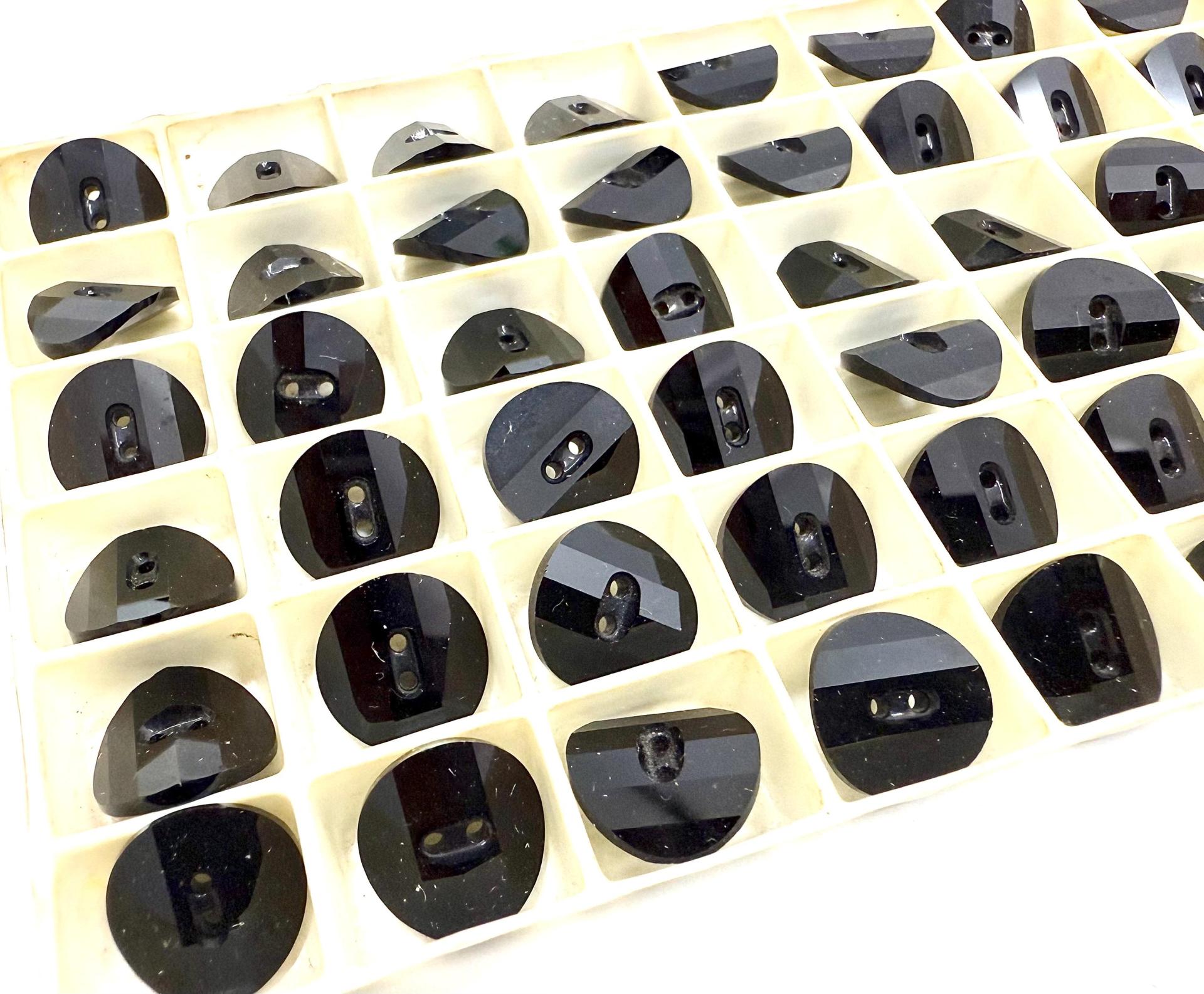 Swarovski 3016 Jet 12 mm Round Button Potato chip slightly twisted Cystal sewing