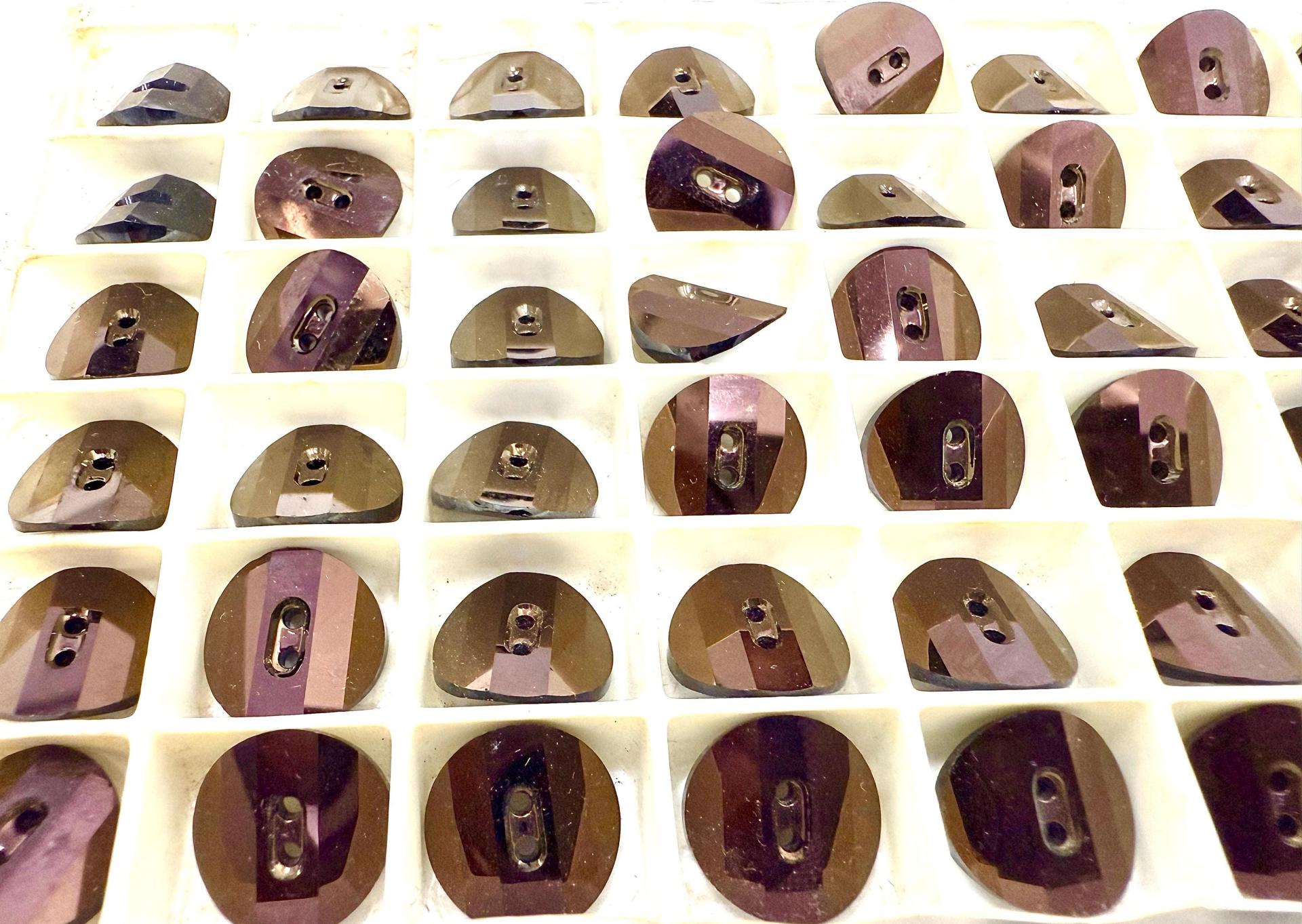 Swarovski 3016 Jet Nut 12 mm Round Button Potato chip slightly twisted Cystal sewing