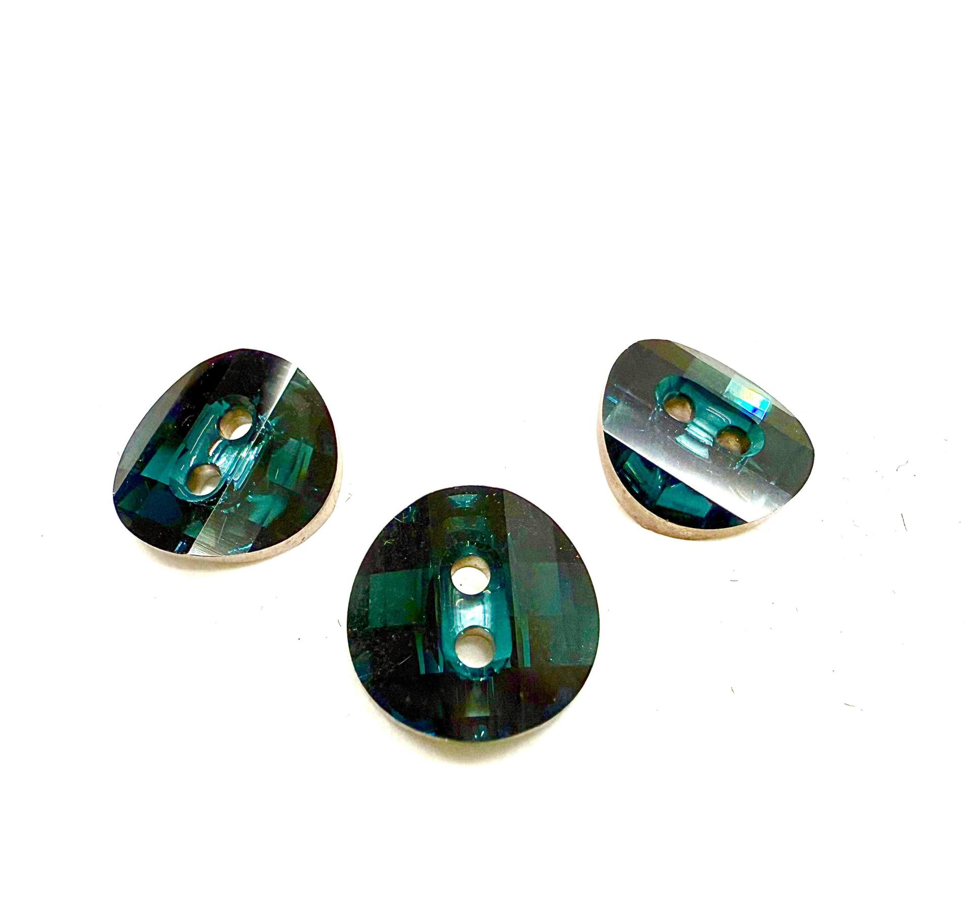Swarovski 3016 Montana 12 mm Round Button Potato chip slightly twisted Cystal sewing