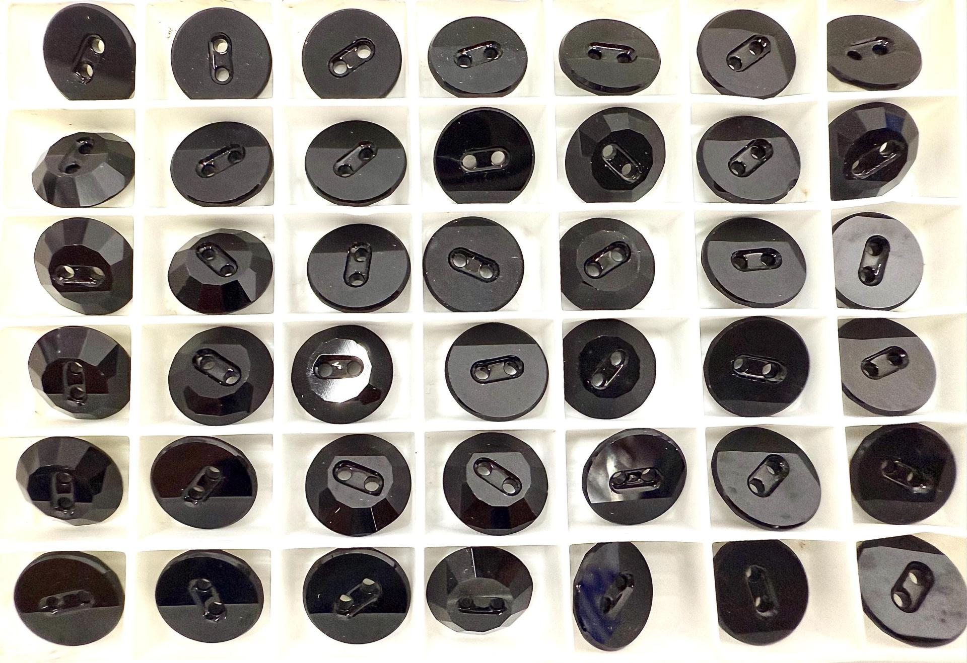 Jet (3002) Swarovski Crystal Square Faceted Buttons for Sewing Projects - 12mm Vintage Crystal Button Beads and Jewelry Supplies