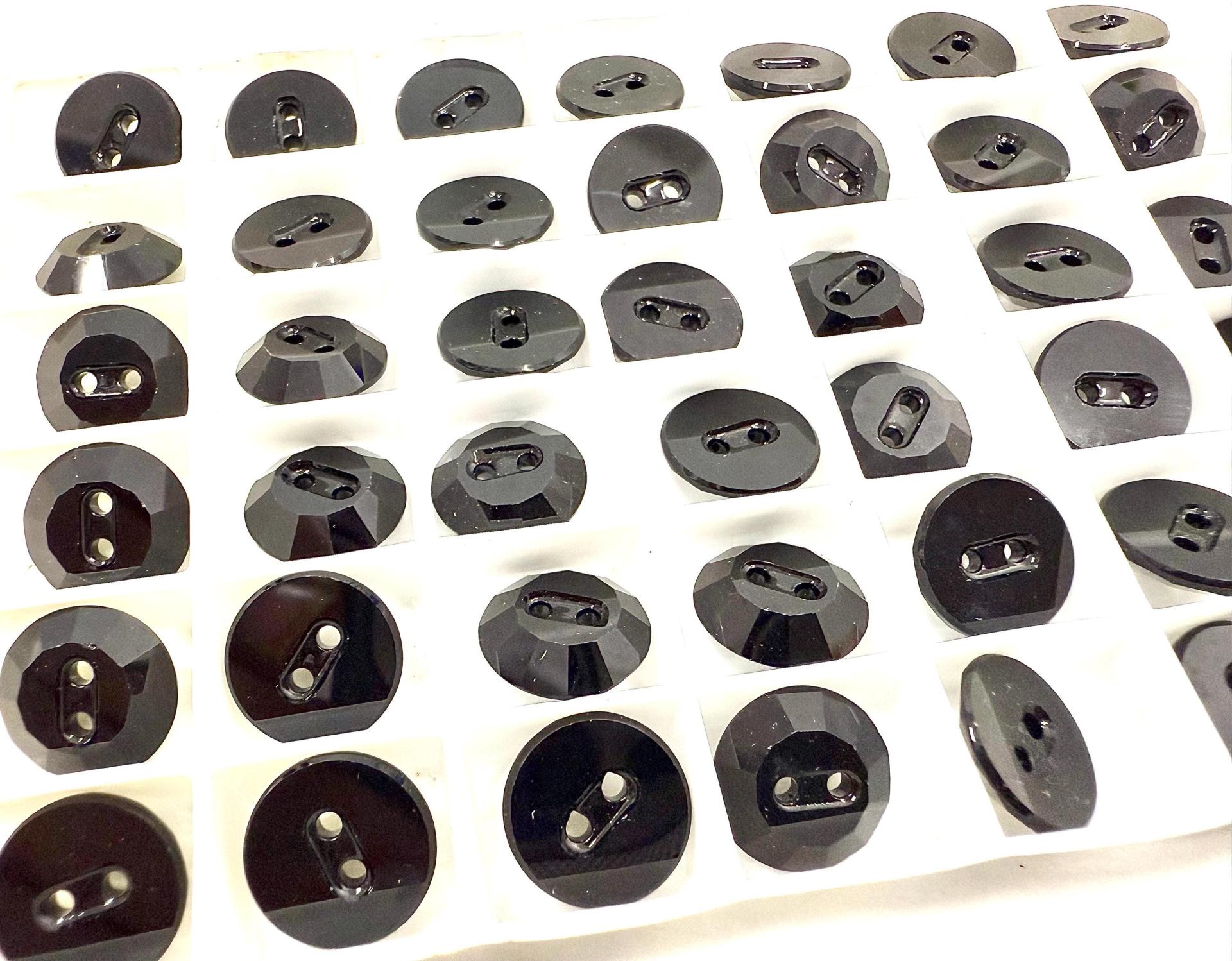 Jet (3002) Swarovski Crystal Square Faceted Buttons for Sewing Projects - 12mm Vintage Crystal Button Beads and Jewelry Supplies
