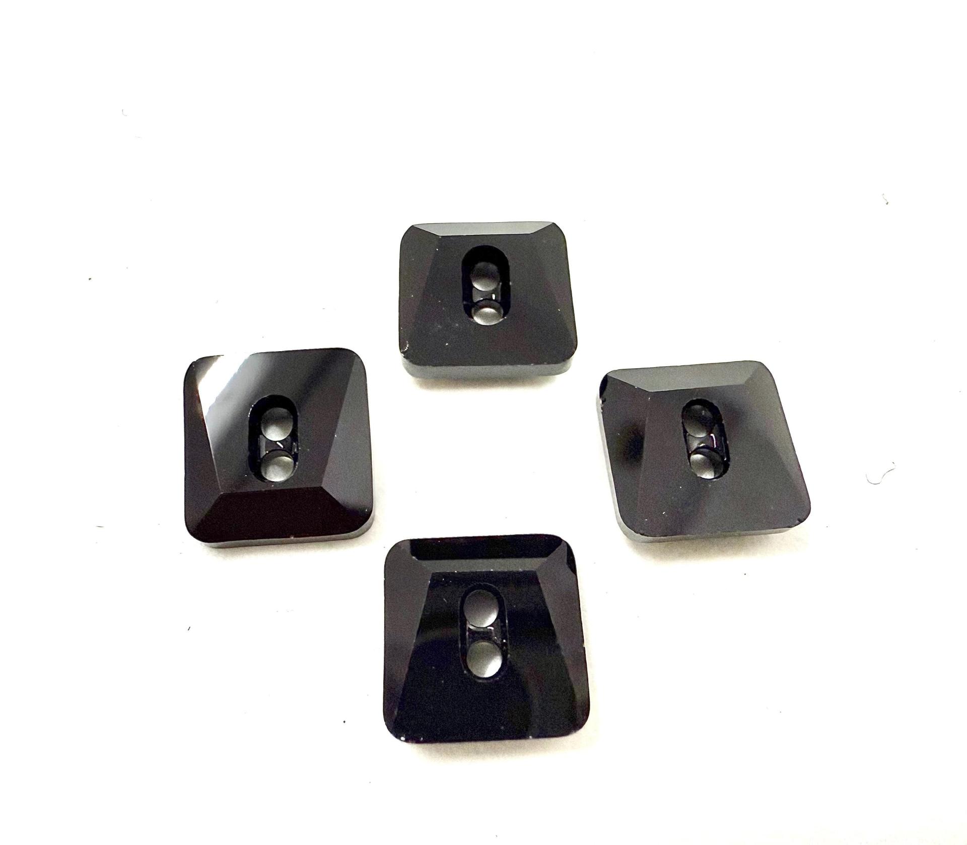 10mm Swarovski 3027 Square Jet Black Button Vintage crystals tailoring materials