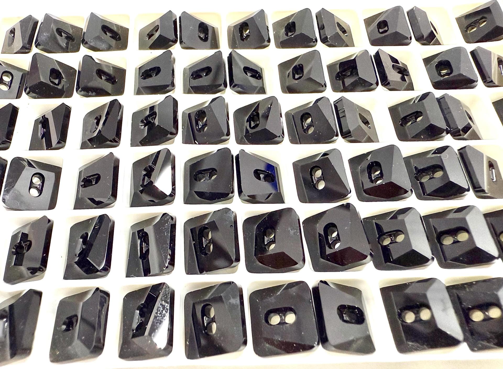 10mm Swarovski 3027 Square Jet Black Button Vintage crystals tailoring materials