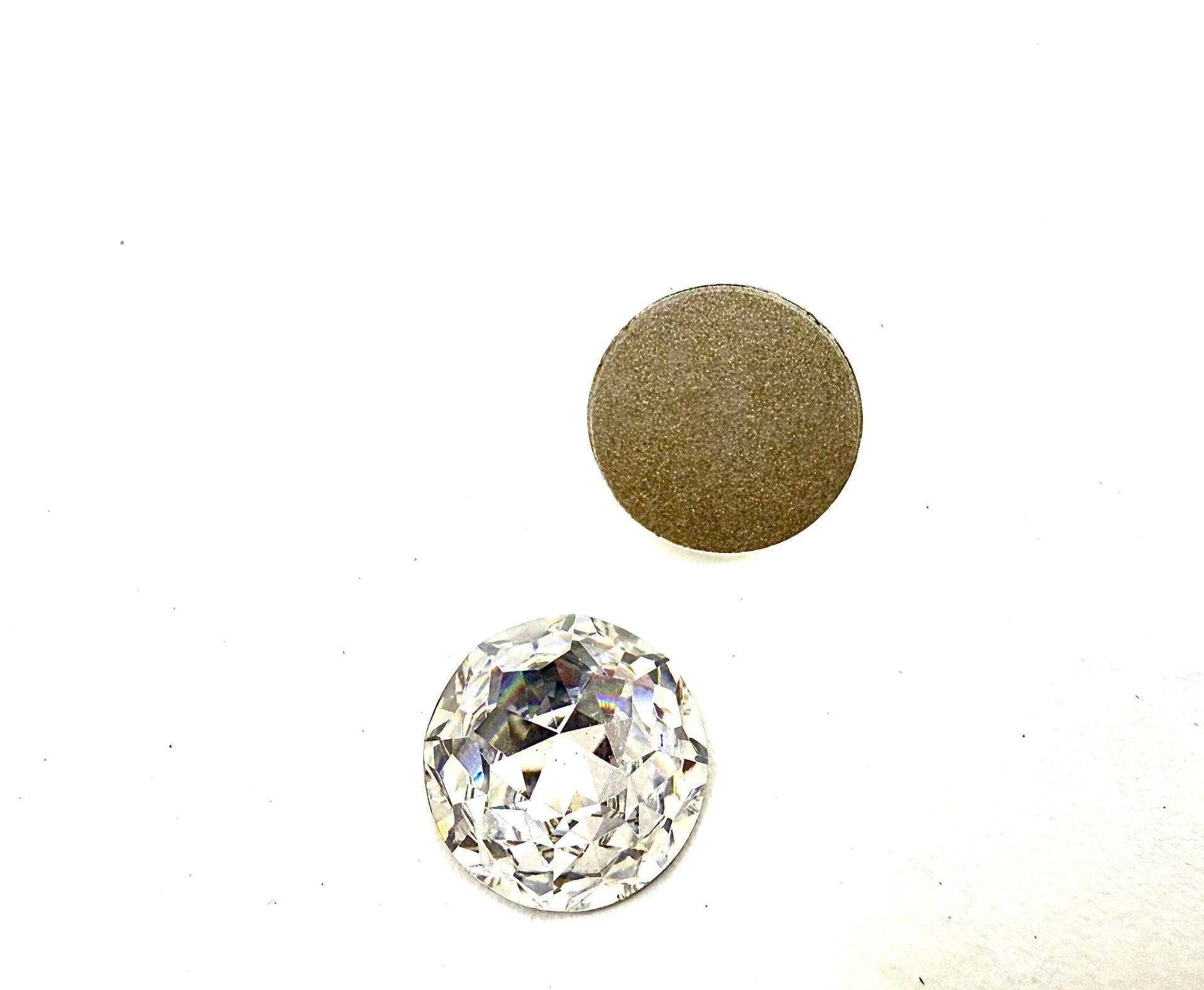 SWAROVSKI 16mm Crystal Foiled 2020 Round Rauten Rose Cut Special Rhinestone Flat Back Fully Faceted Pointed Top Vintage findings