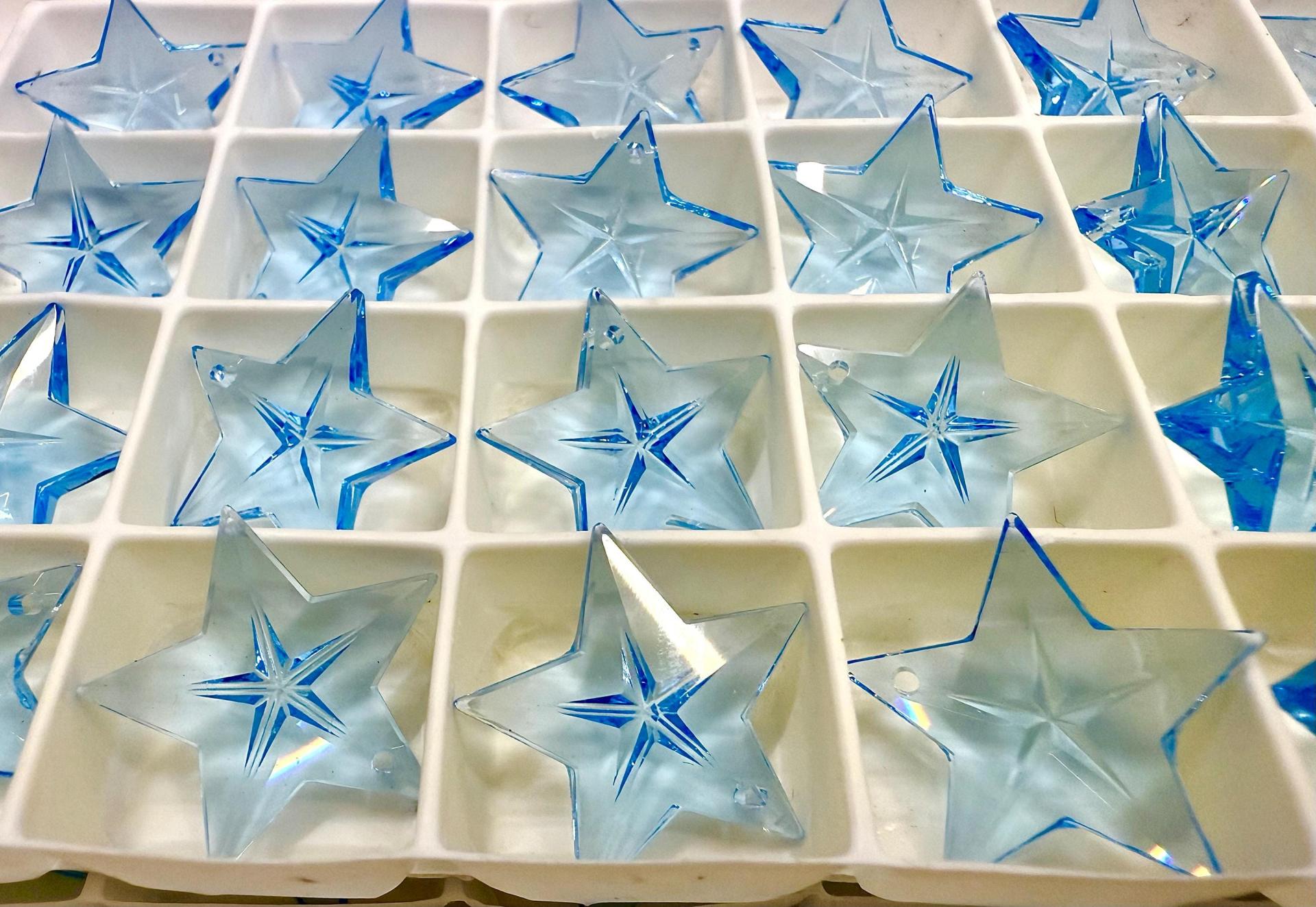Swarovski Aquamarine 6716 Faceted Star Pendants 20mm Crystal drops vintage findings jewelry making wedding decorations chandelier parts