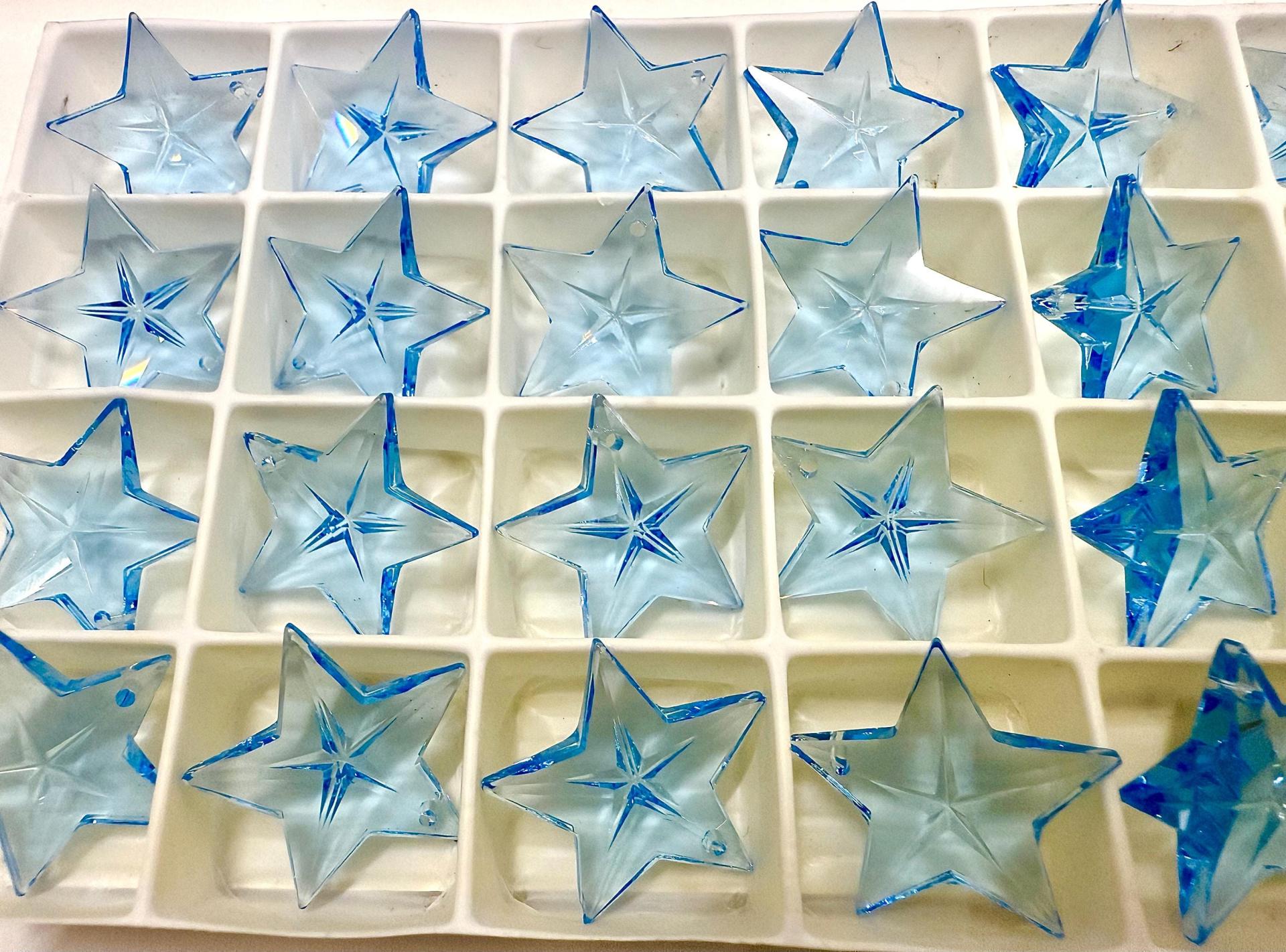 Swarovski Aquamarine 6716 Faceted Star Pendants 20mm Crystal drops vintage findings jewelry making wedding decorations chandelier parts