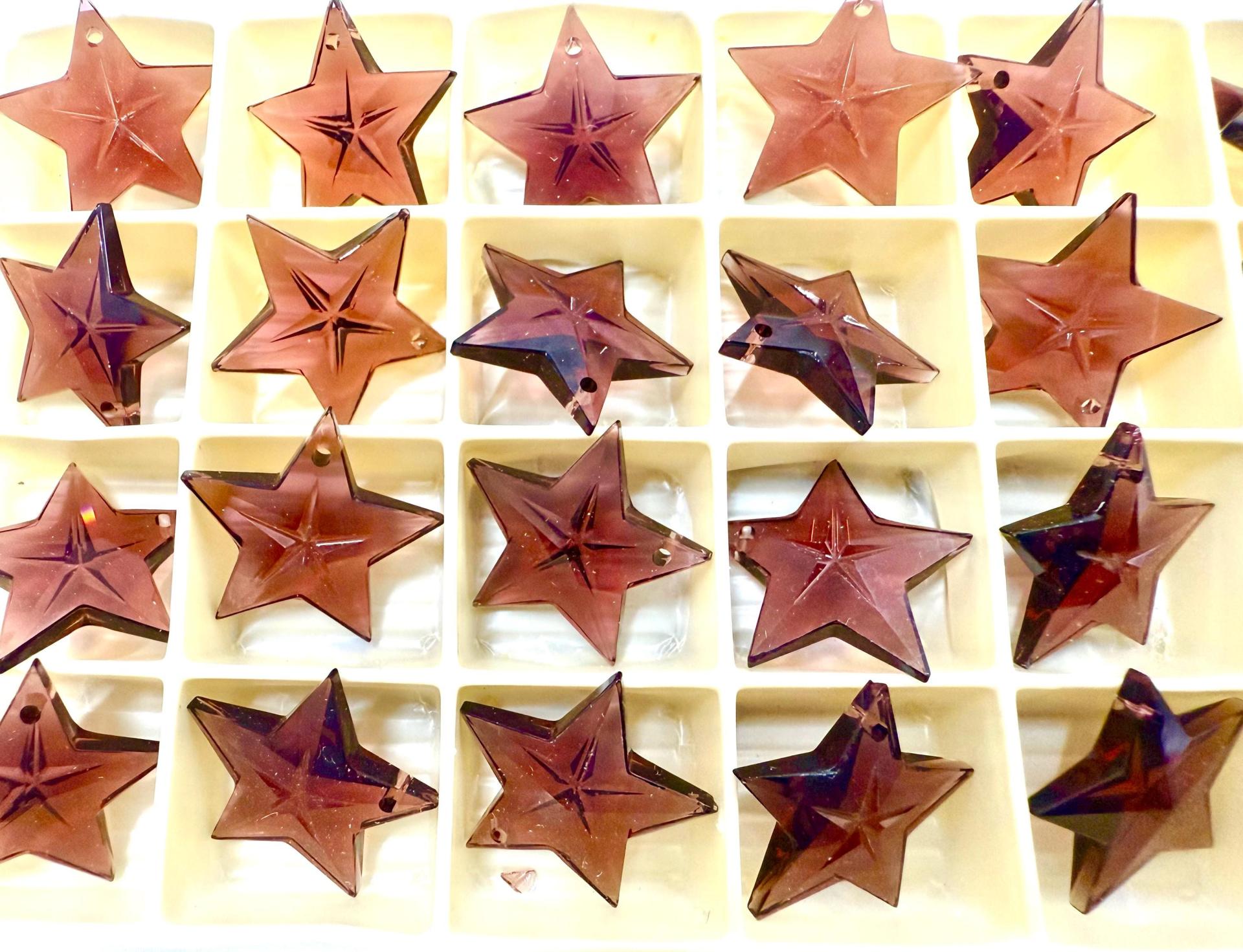 Swarovski Burgundy 6716 Faceted Star Pendants 20mm Crystal drops vintage findings jewelry making wedding decorations chandelier parts