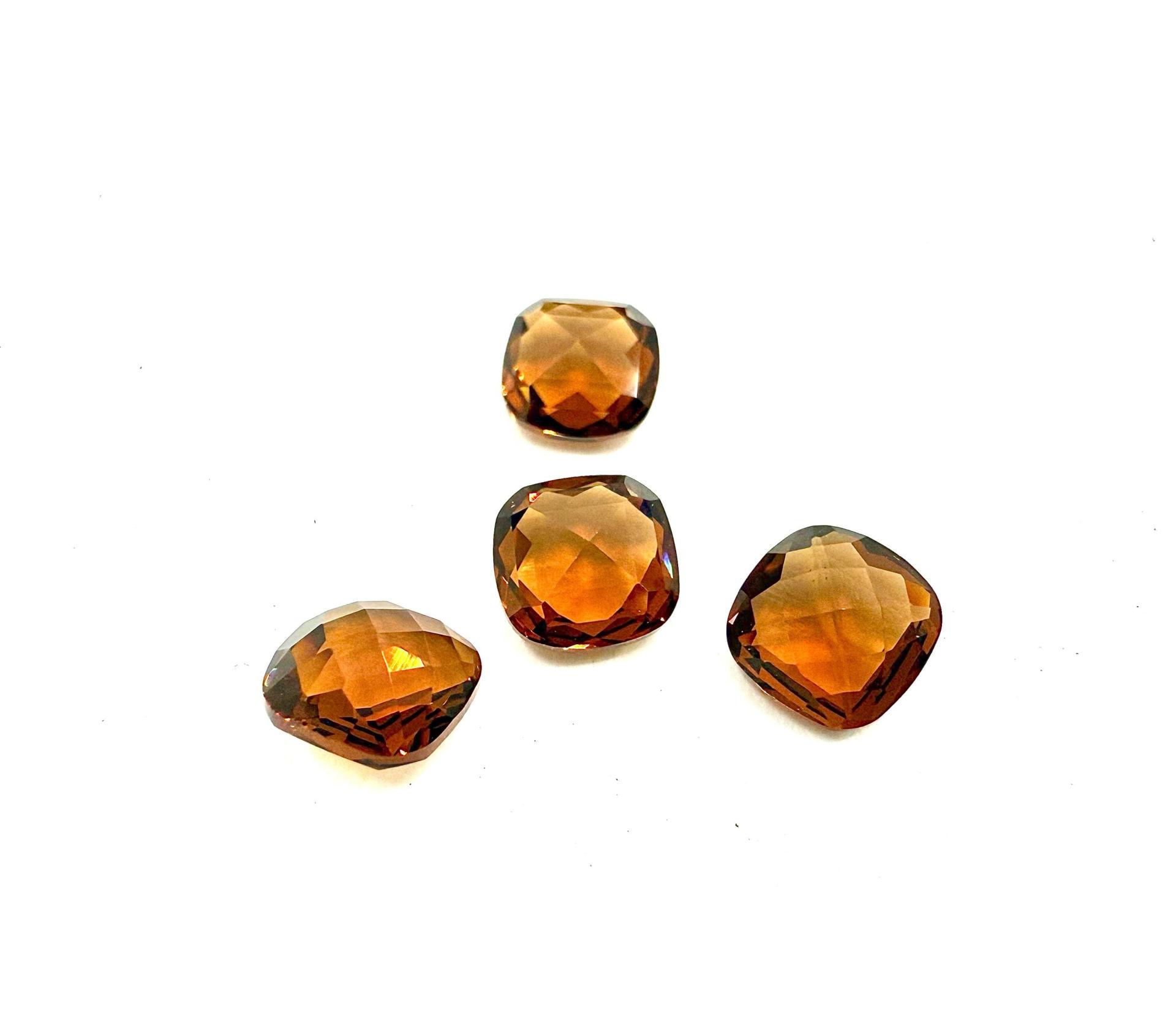 Vintage Swarovski 8mm Cushion Cut in Smoked Topaz Unfoiled 4461 Premier Crystal (2 Pieces) fancy stones jewelry making craft supply