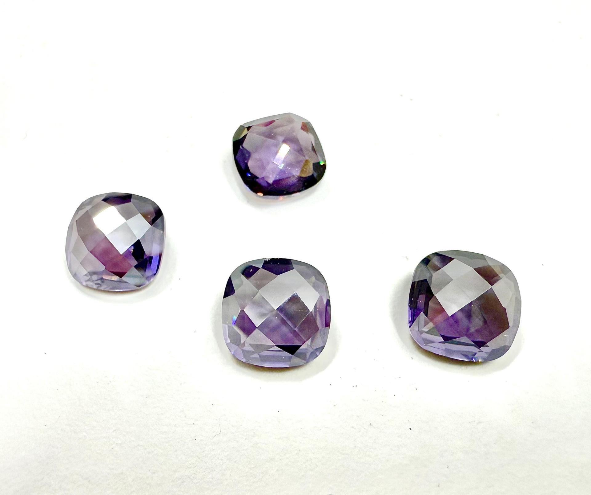 Vintage Swarovski 12mm Cushion Cut in Crystal Tanzanite Satin Unfoiled 4461 Premier Crystal fancy stones jewelry making craft supply