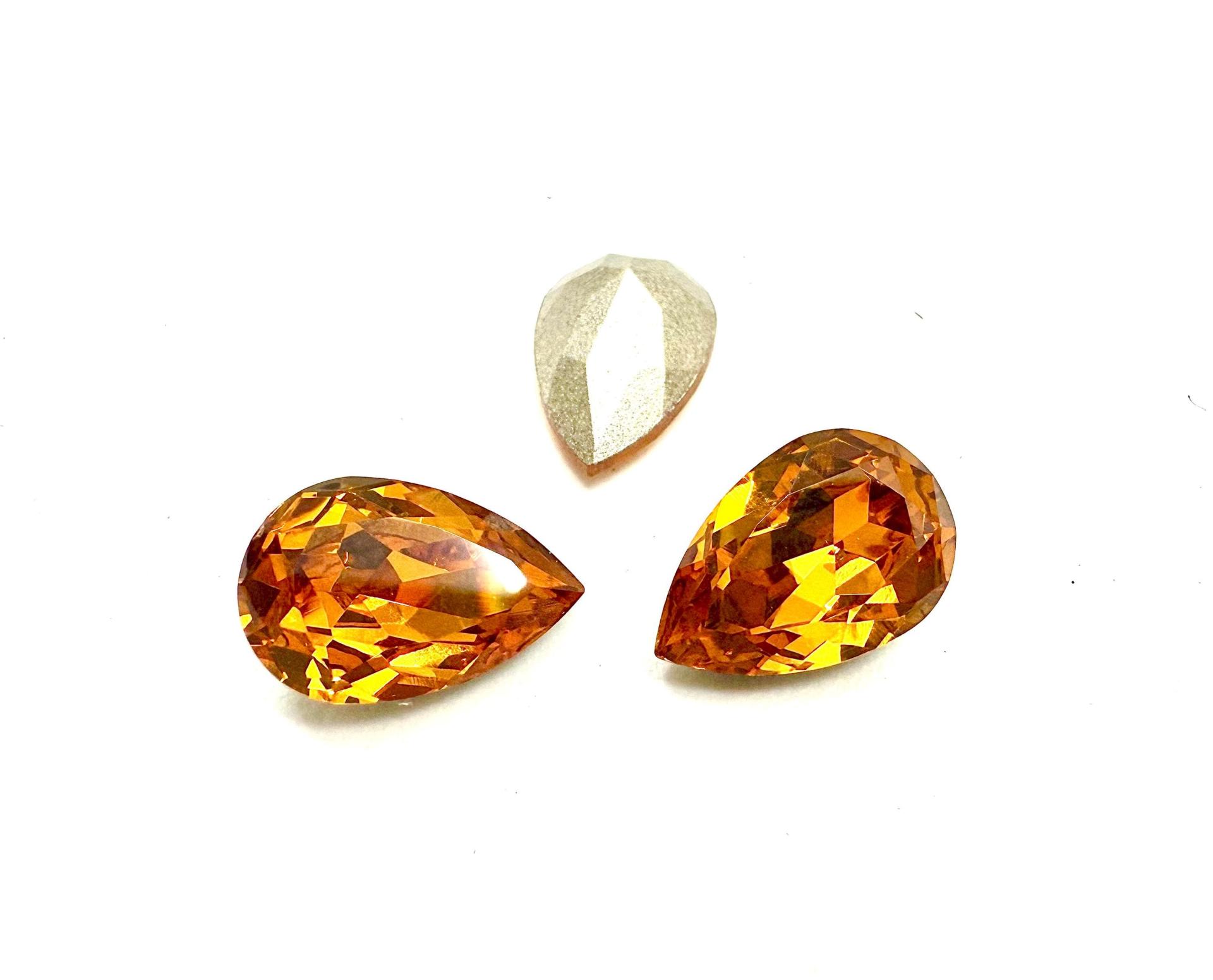 Vintage Swarovski 13x8.5 mm Topaz Pear Shape 4320 Premier Crystal Rhinestones gemstones jewlery