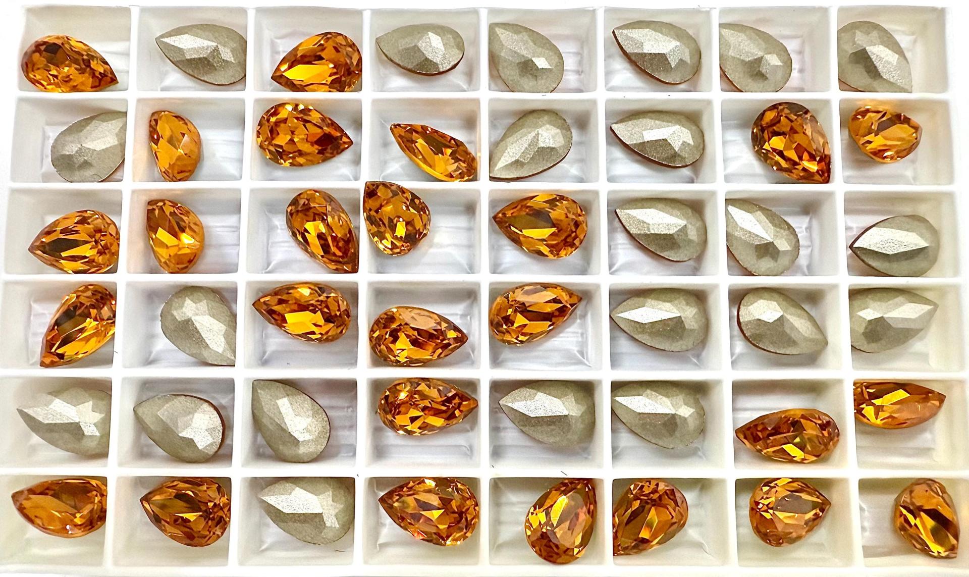 Vintage Swarovski 13x8.5 mm Topaz Pear Shape 4320 Premier Crystal Rhinestones gemstones jewlery