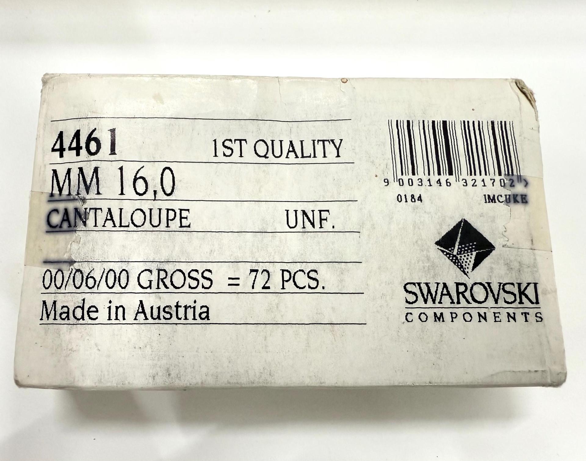 Vintage Swarovski 16mm Cushion Cut in Cantaloupe 4461 Premier Crystal 2 Pieces fancy stones jewelry making craft supply