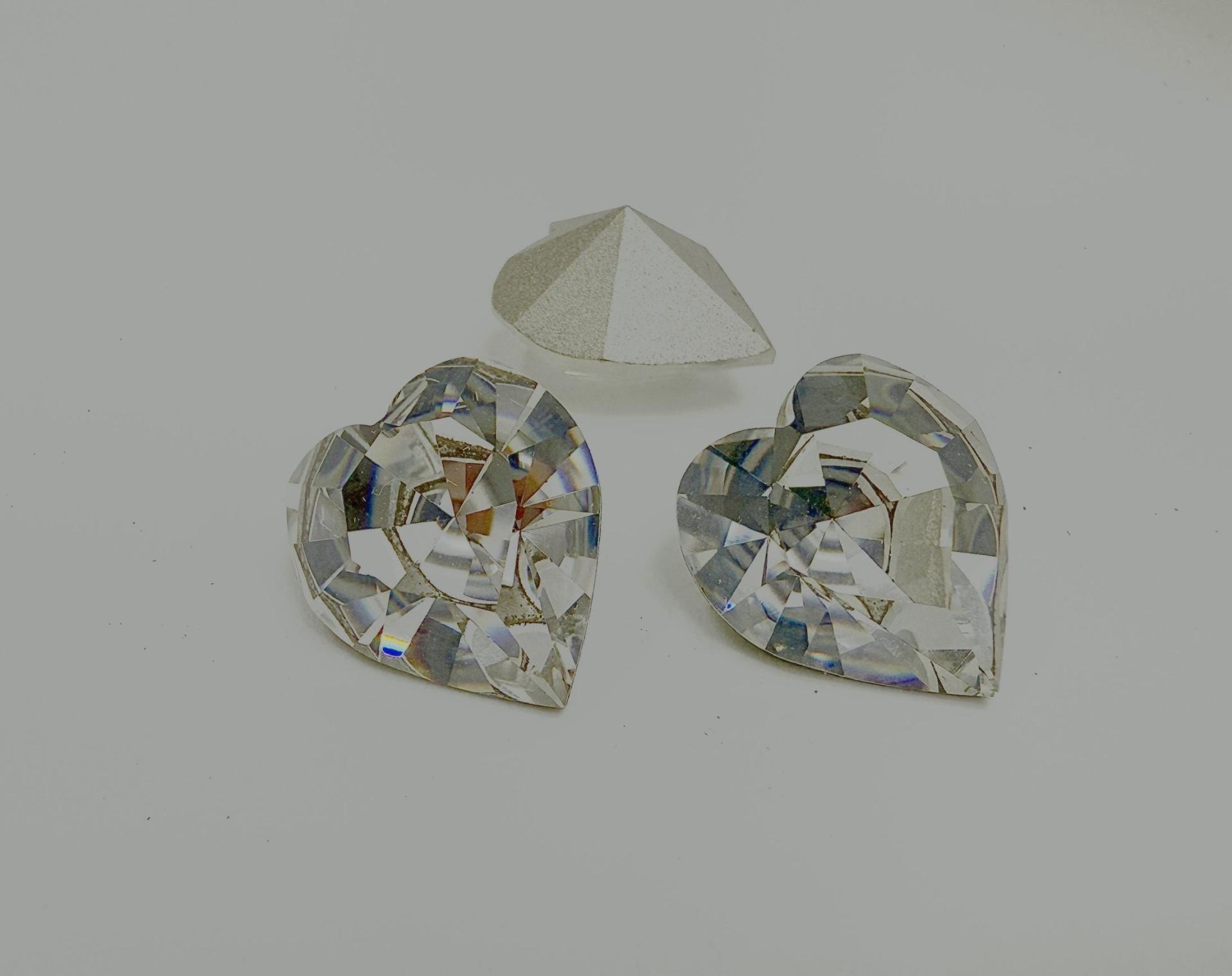 Swarovski Vintage Heart Rhinestones 18.7x 17 mm in Crystal foiled fancy stones jewelry making