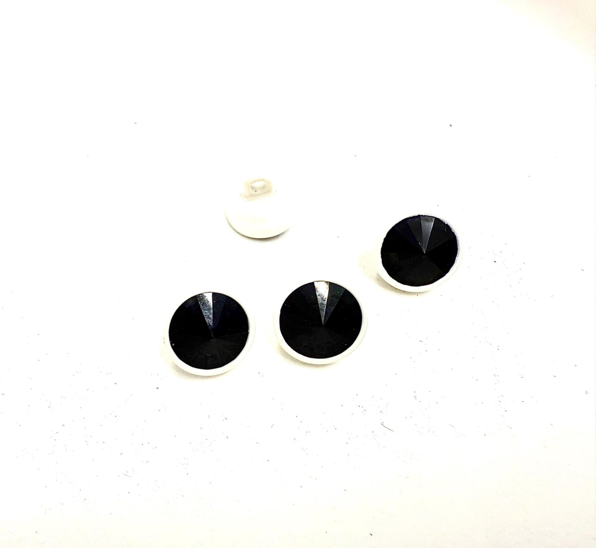7mm Designer edition Jet Swarovski Bezel Buttons Swarovski Crystal vintage articles