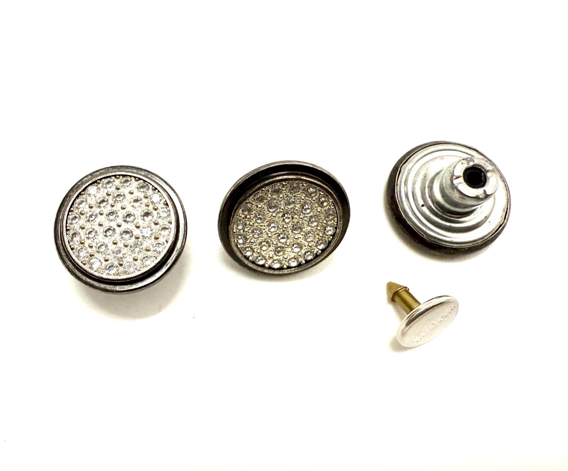 17MM Swarovski Pave Crystal Jeans Button 1790 Swarovski Crystal vintage articles jacket buttons