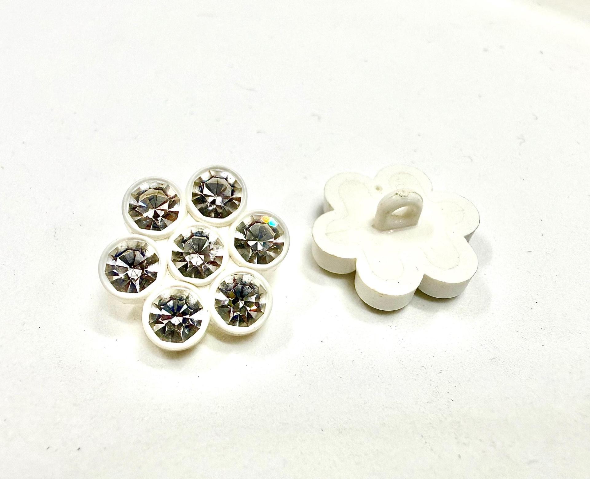 17 mm Swarovski Art 1763 Flower white Button With Plastic Shank High Quality