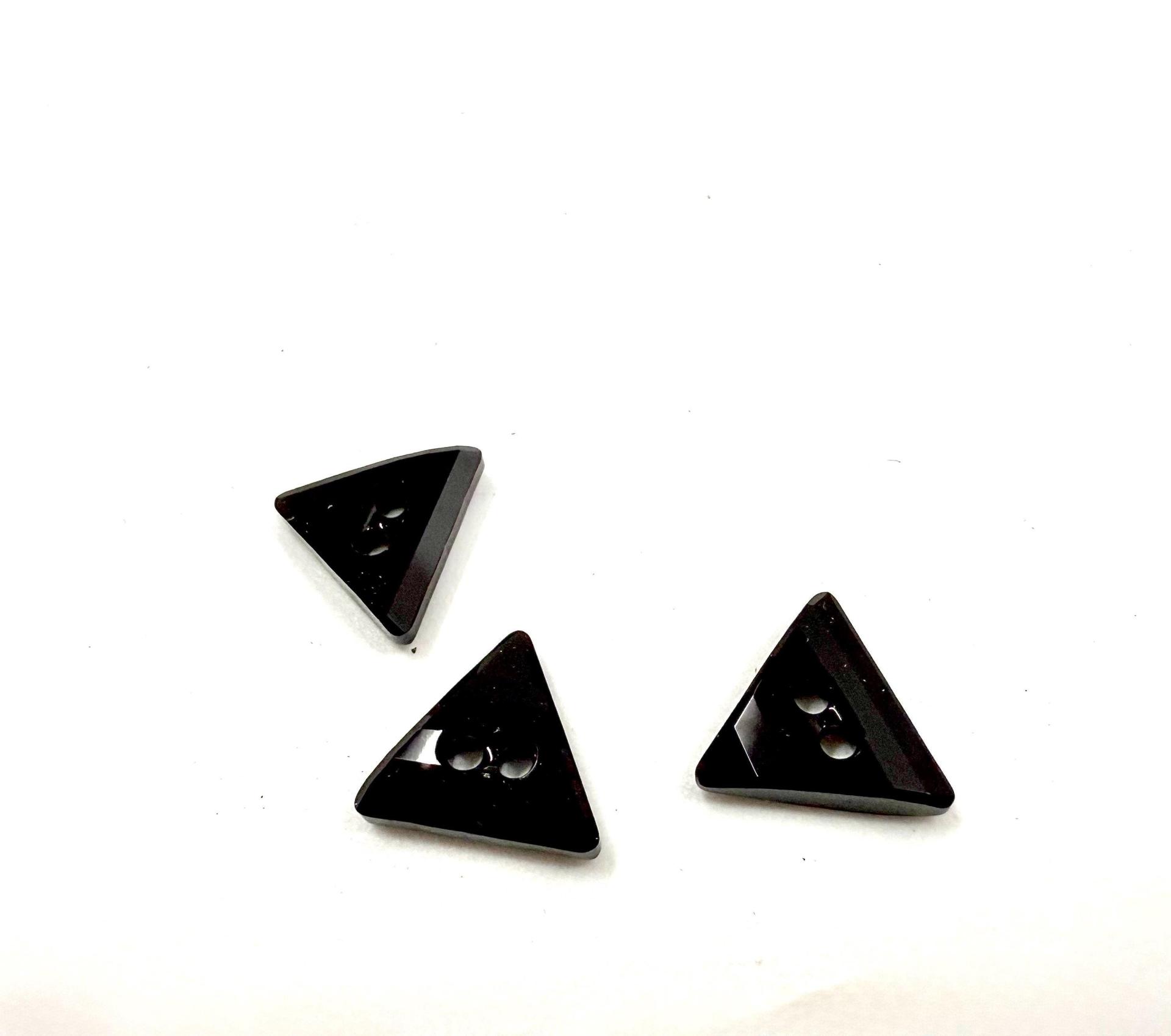 14mm Swarovski 3028 Triangle Jet Hematite Button vintage crystals Button vintage crystals