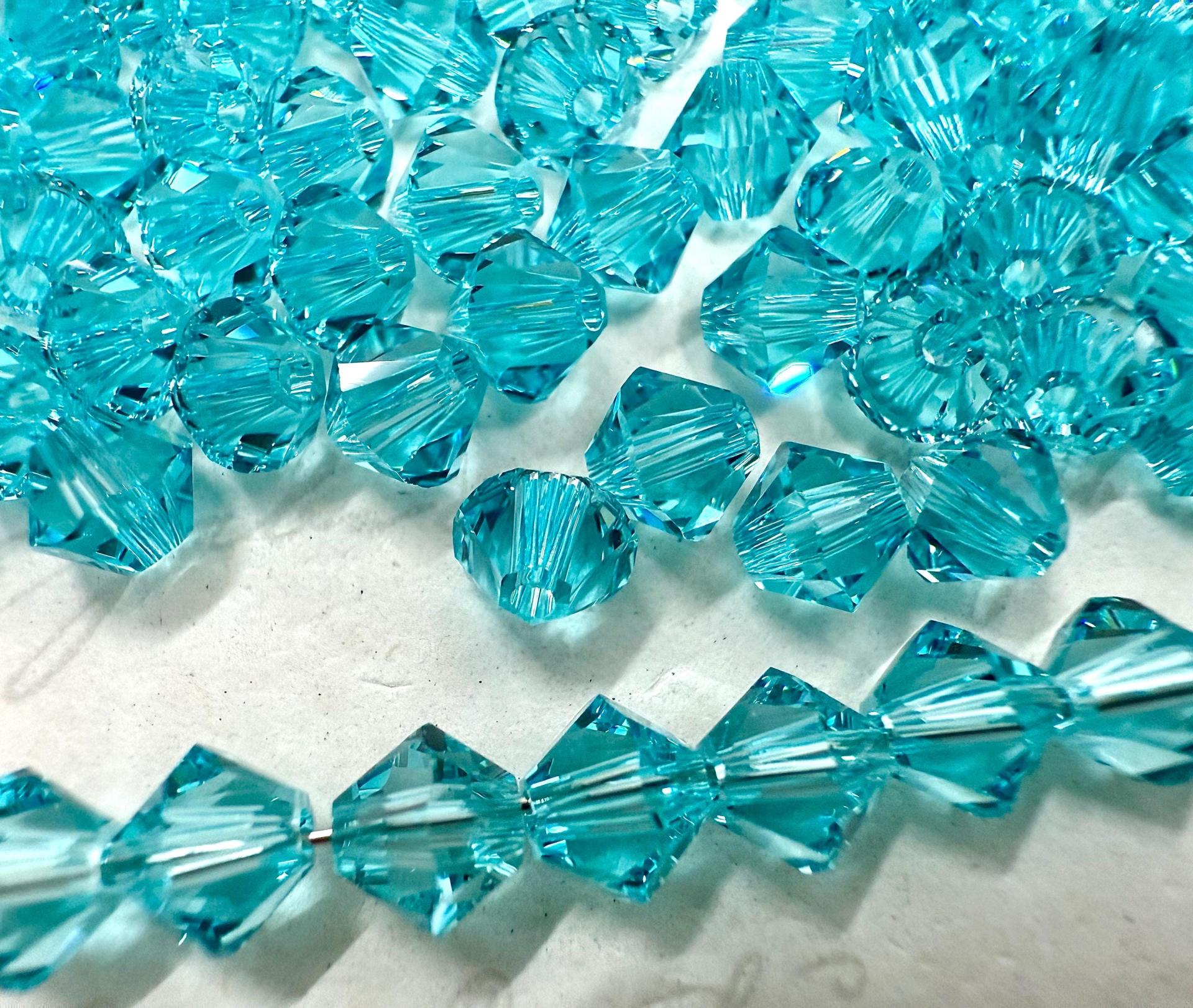 5mm Light Turquoise Swarovski 5328 Bicones crystal beads jewelry making beads