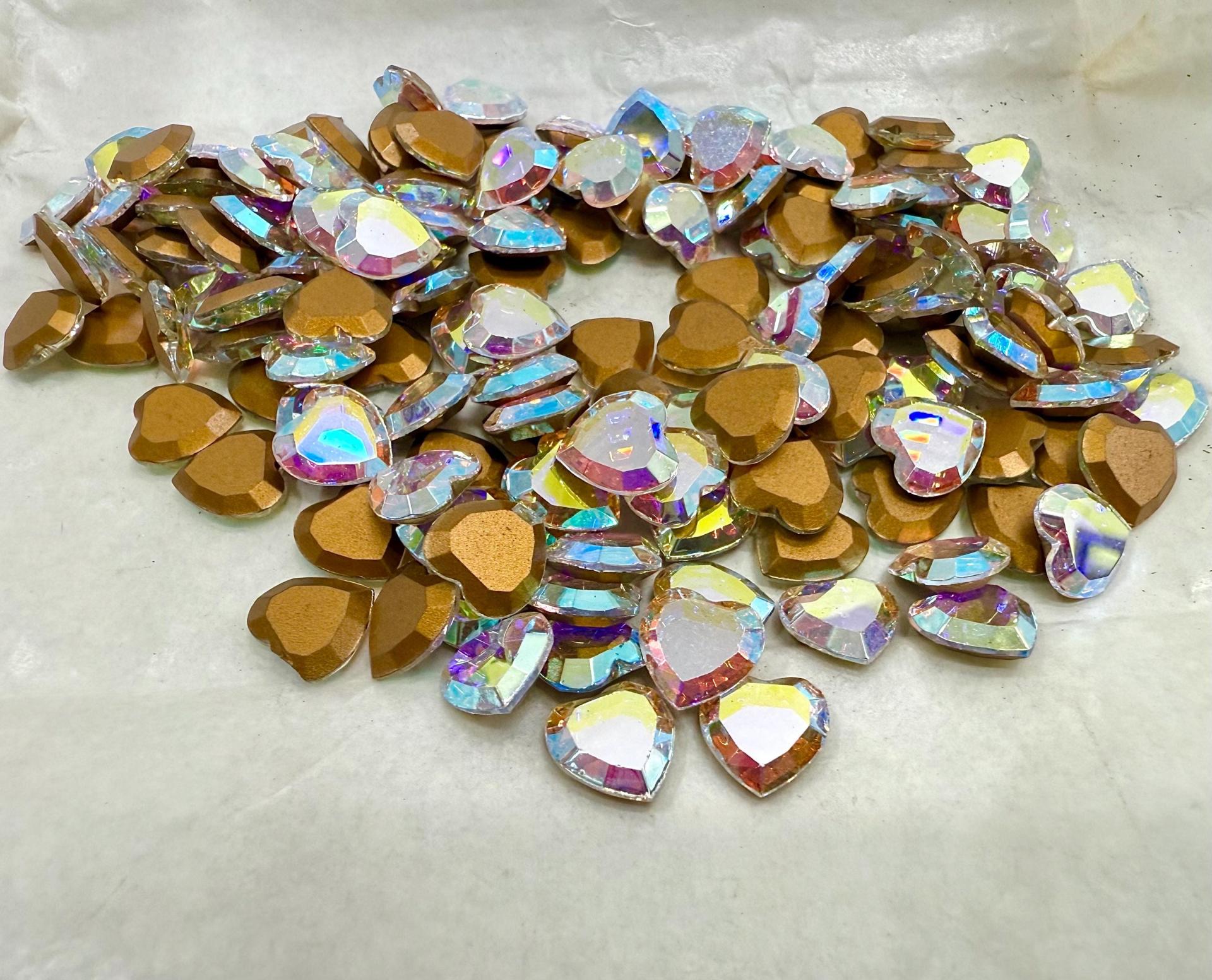 Swarovski #4816/2 Heart Flatback 10mm Crystal Aurore Boreale 6 Pieces fancy stones jewelry making