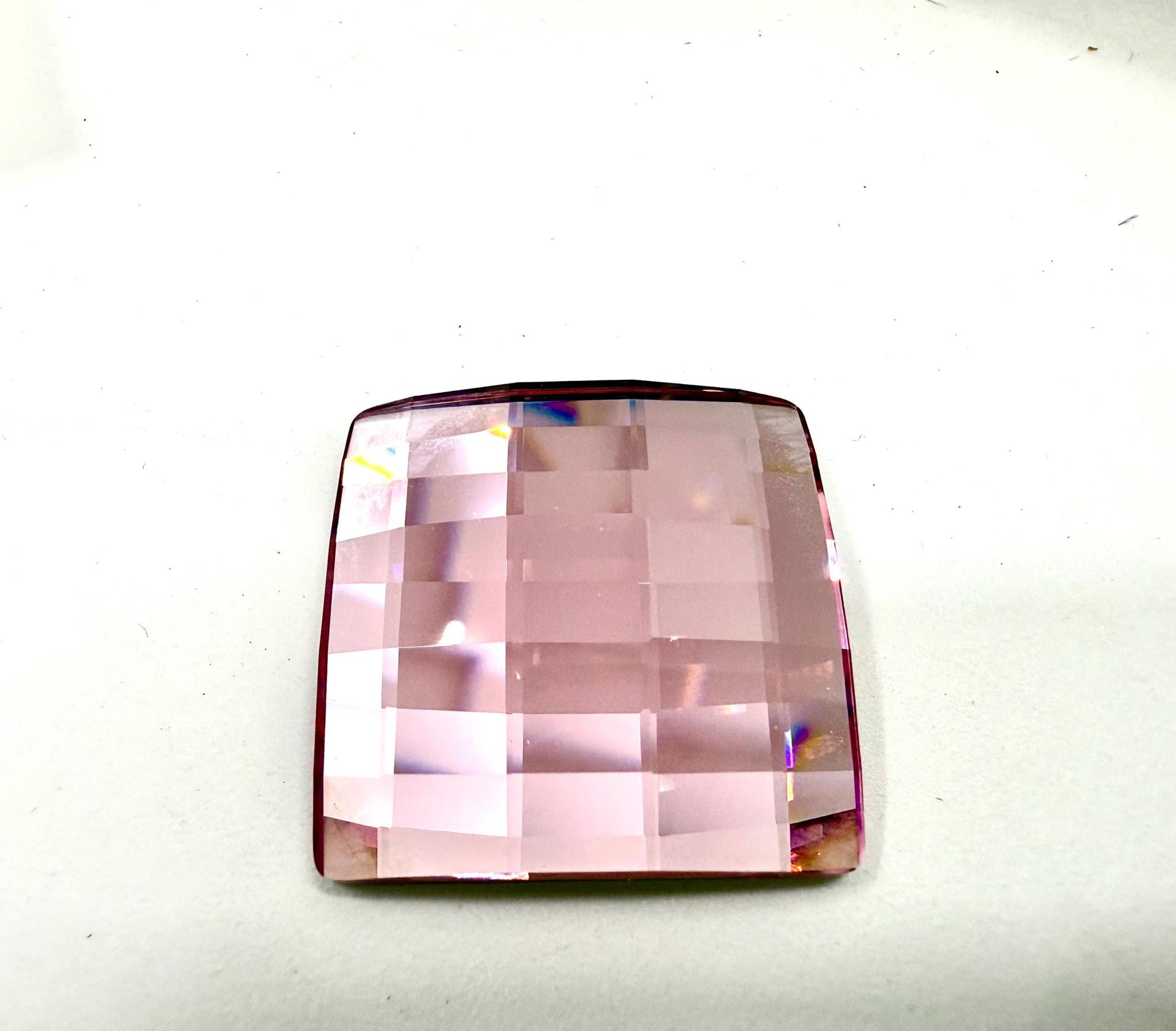Swarovski 30 mm Chessboard Light Rose Crystal No Hot-Fix Flatback chunky Rhinestone