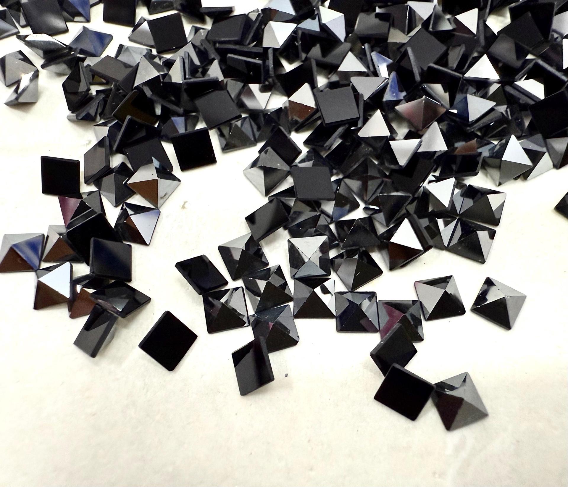 Swarovski 2415 4mm Marcasite Flatback Jet Metallic Silver Nail art decoration, craft supplies, wedding