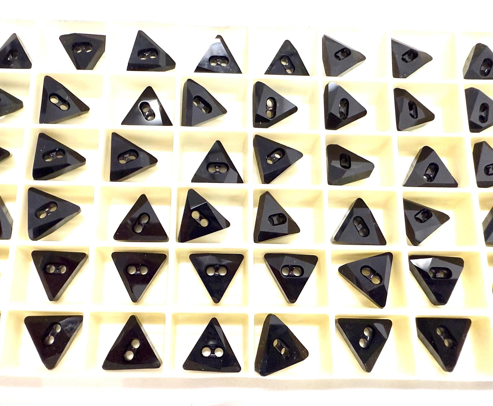 10mm Swarovski 3028 Triangle Jet Black Button 2/6/12 pieces