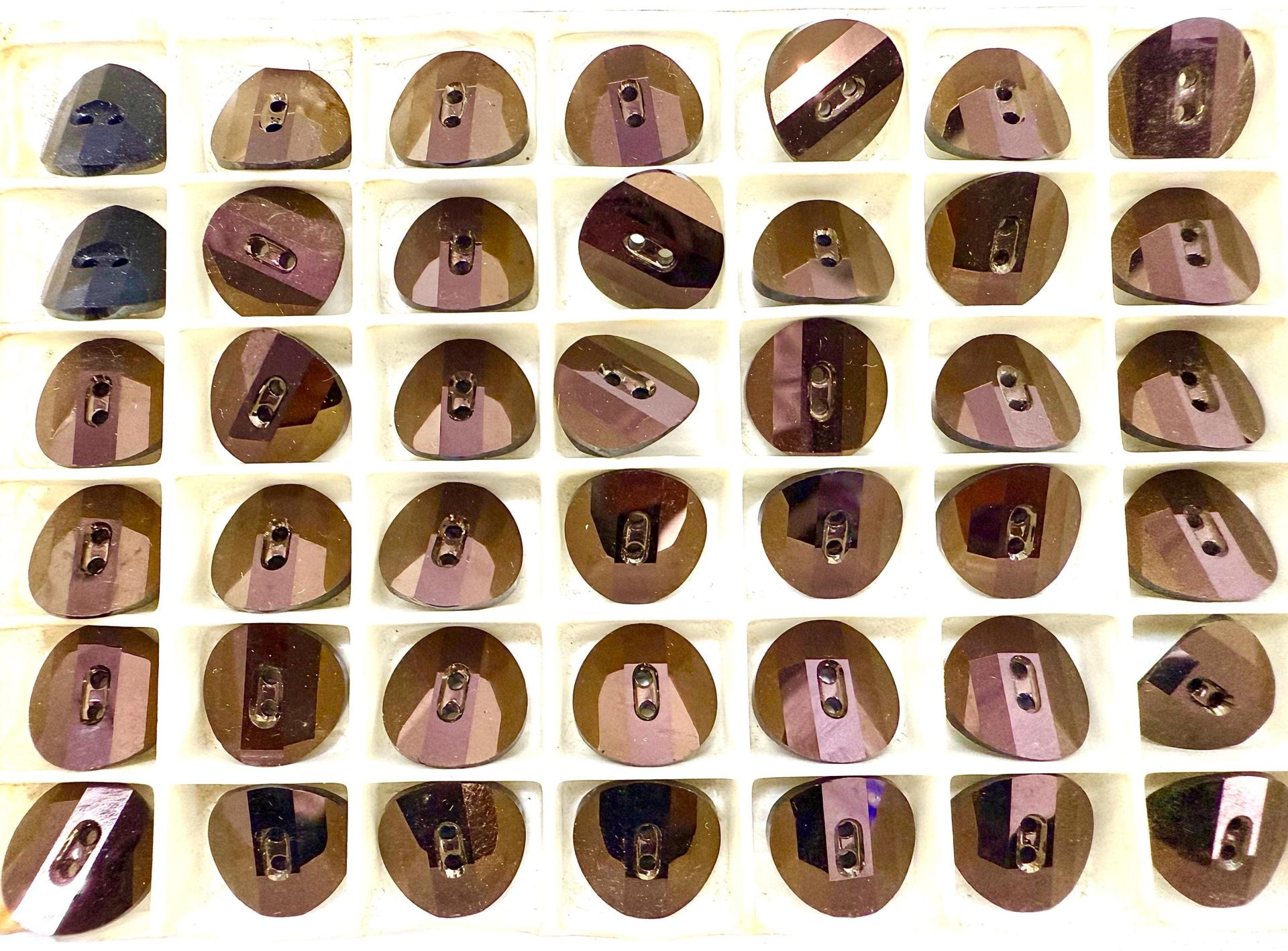 Swarovski 3016 Jet Nut 12 mm Round Button Potato chip slightly twisted Cystal sewing