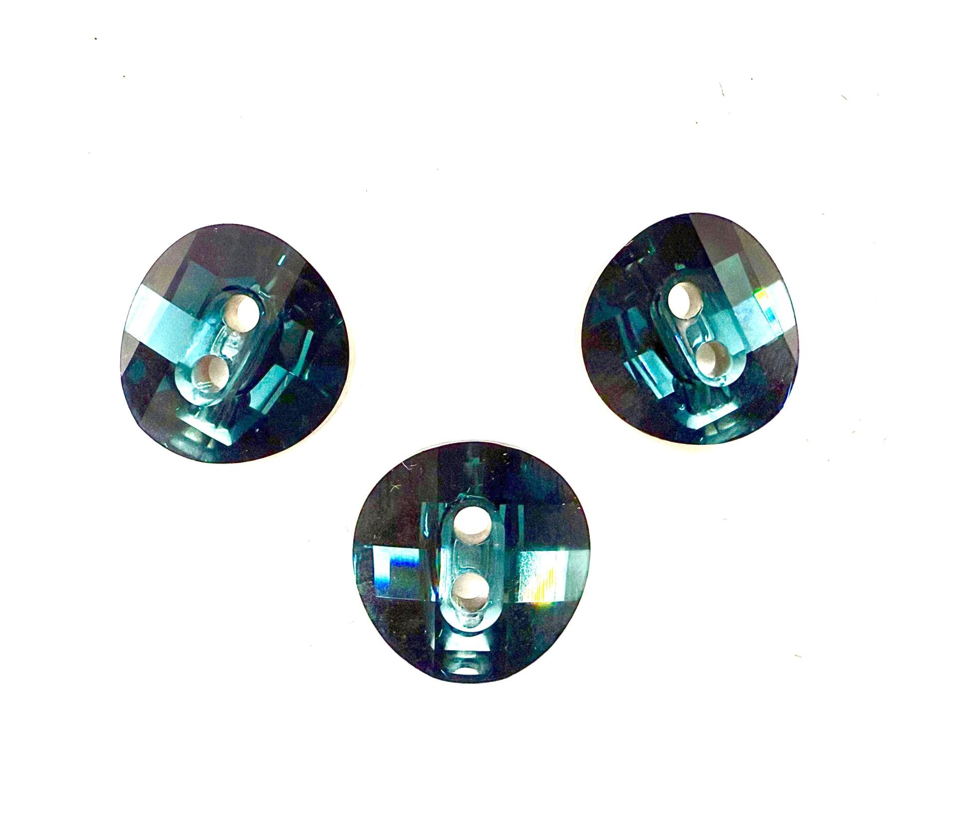 Swarovski 3016 Montana 12 mm Round Button Potato chip slightly twisted Cystal sewing