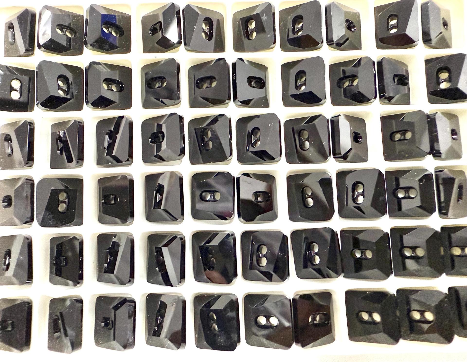 10mm Swarovski 3027 Square Jet Black Button Vintage crystals tailoring materials