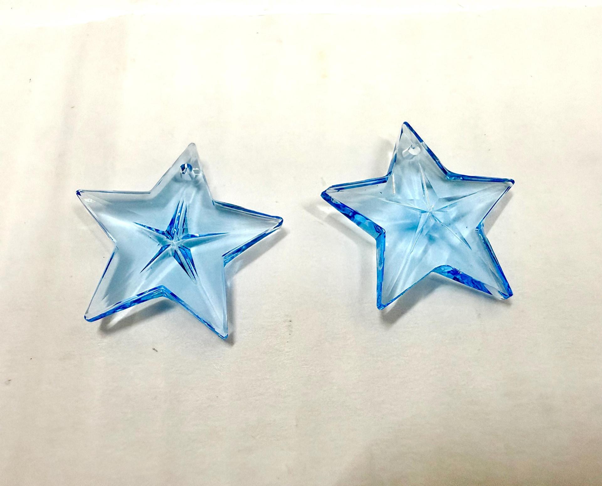 Swarovski Aquamarine 6716 Faceted Star Pendants 20mm Crystal drops vintage findings jewelry making wedding decorations chandelier parts