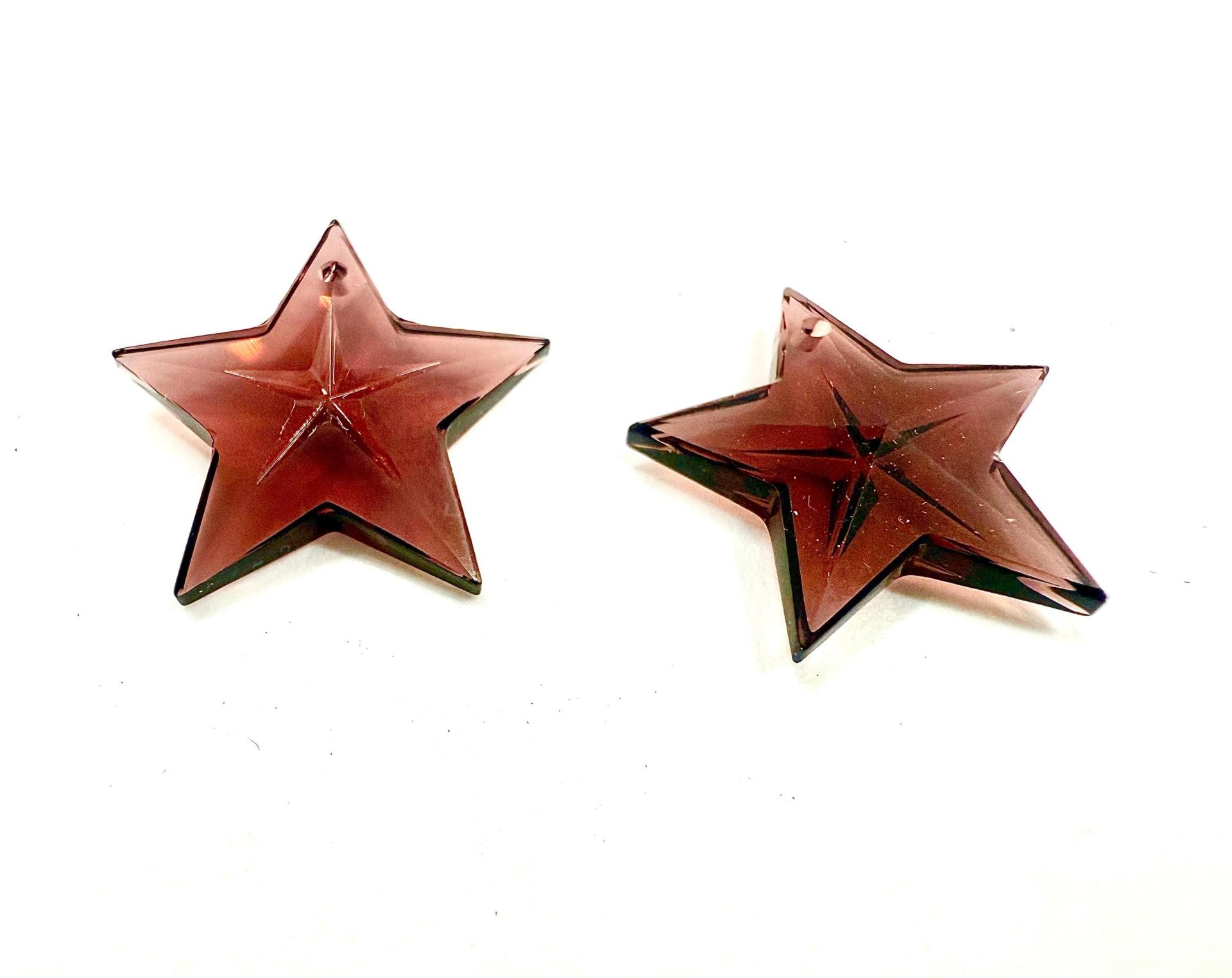 Swarovski Burgundy 6716 Faceted Star Pendants 20mm Crystal drops vintage findings jewelry making wedding decorations chandelier parts