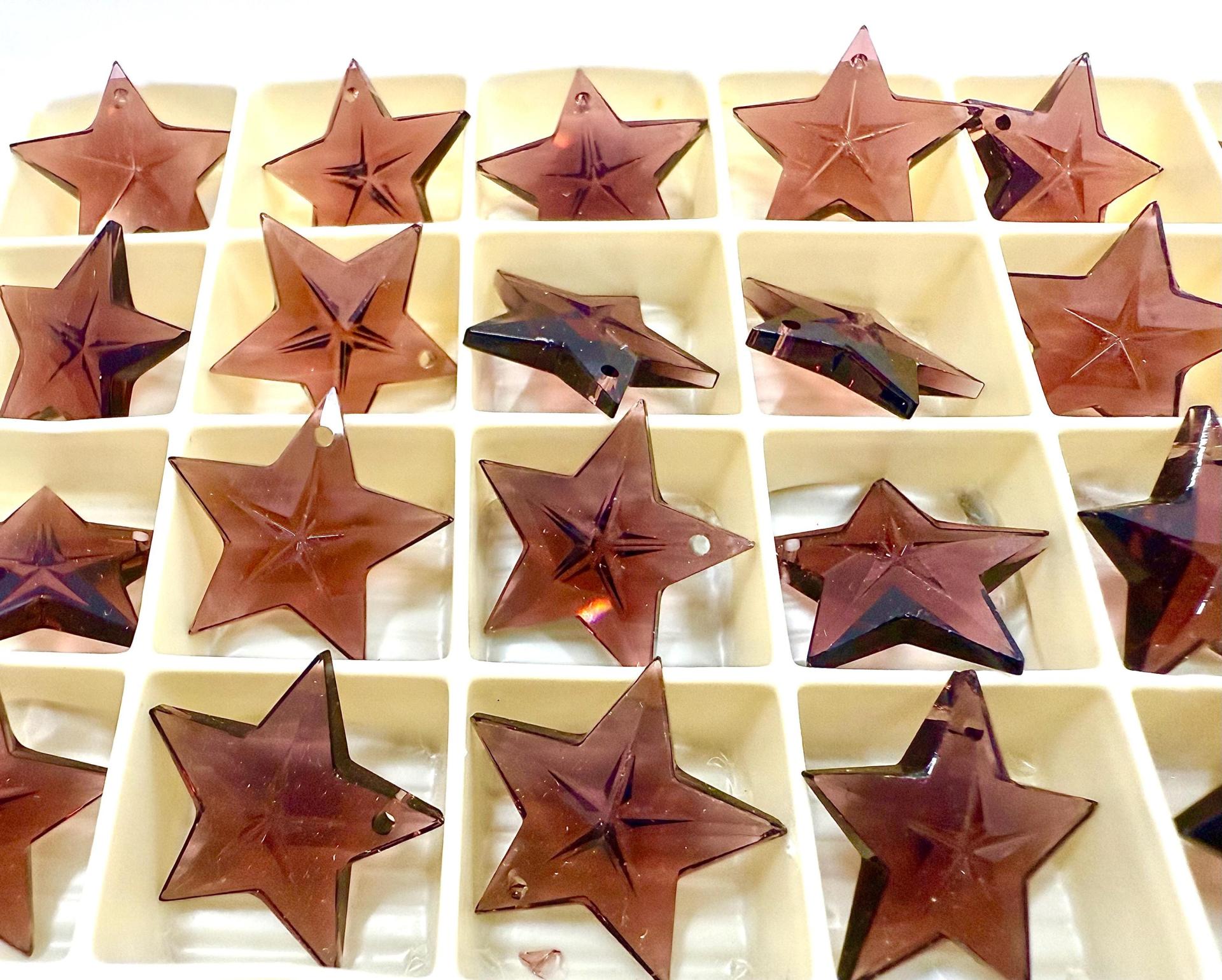Swarovski Burgundy 6716 Faceted Star Pendants 20mm Crystal drops vintage findings jewelry making wedding decorations chandelier parts